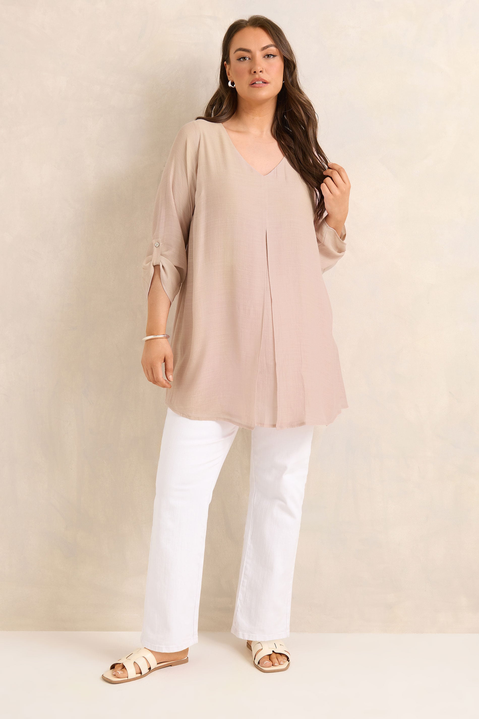 EVANS Plus Size Blush Pink Double Layer Blouse | Evans 1