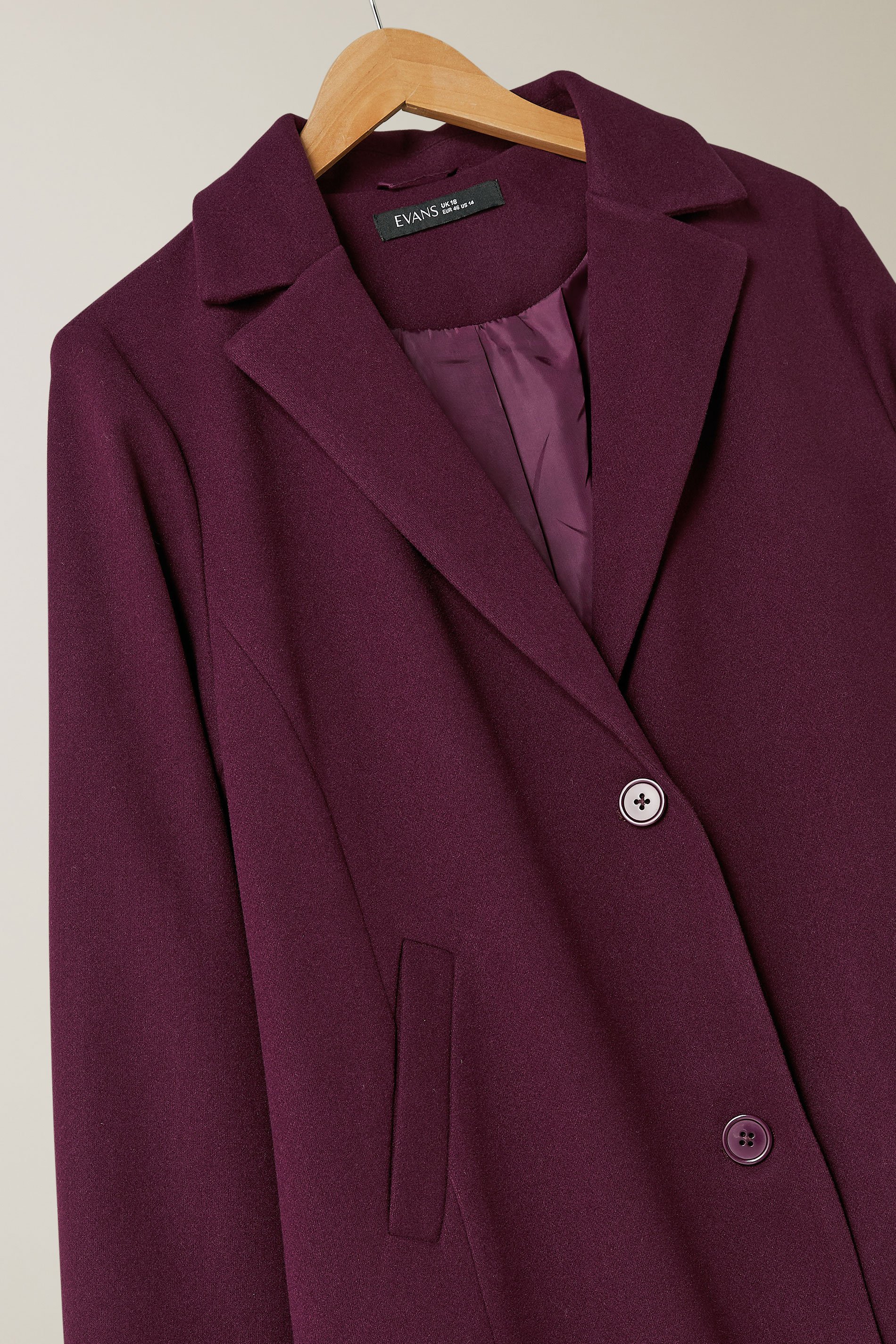 EVANS Plus Size Burgundy Red City Coat | Evans  7