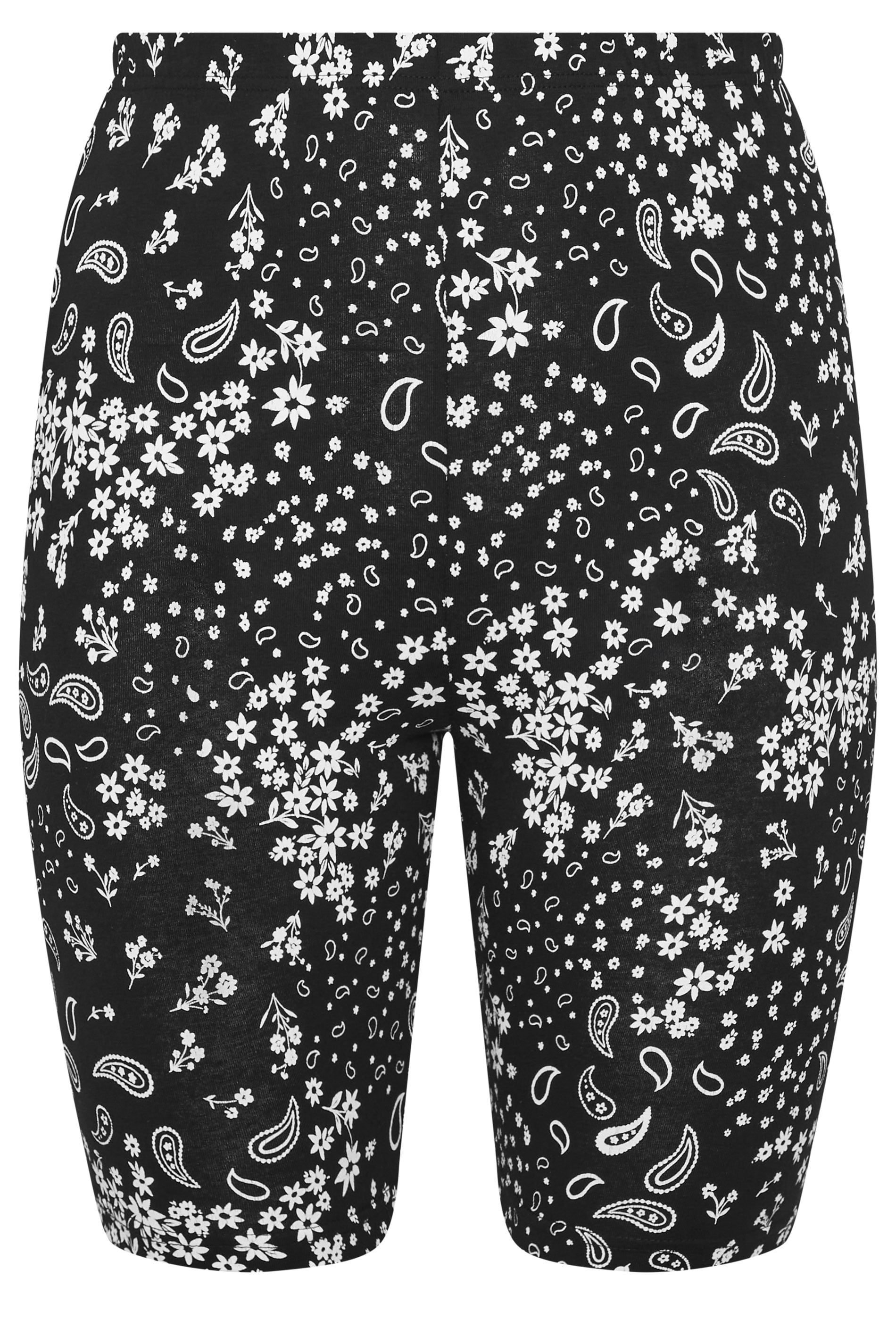 YOURSET 2 PACK Plus Size Black Paisley Print Cycling Shorts | Yours Clothing 10