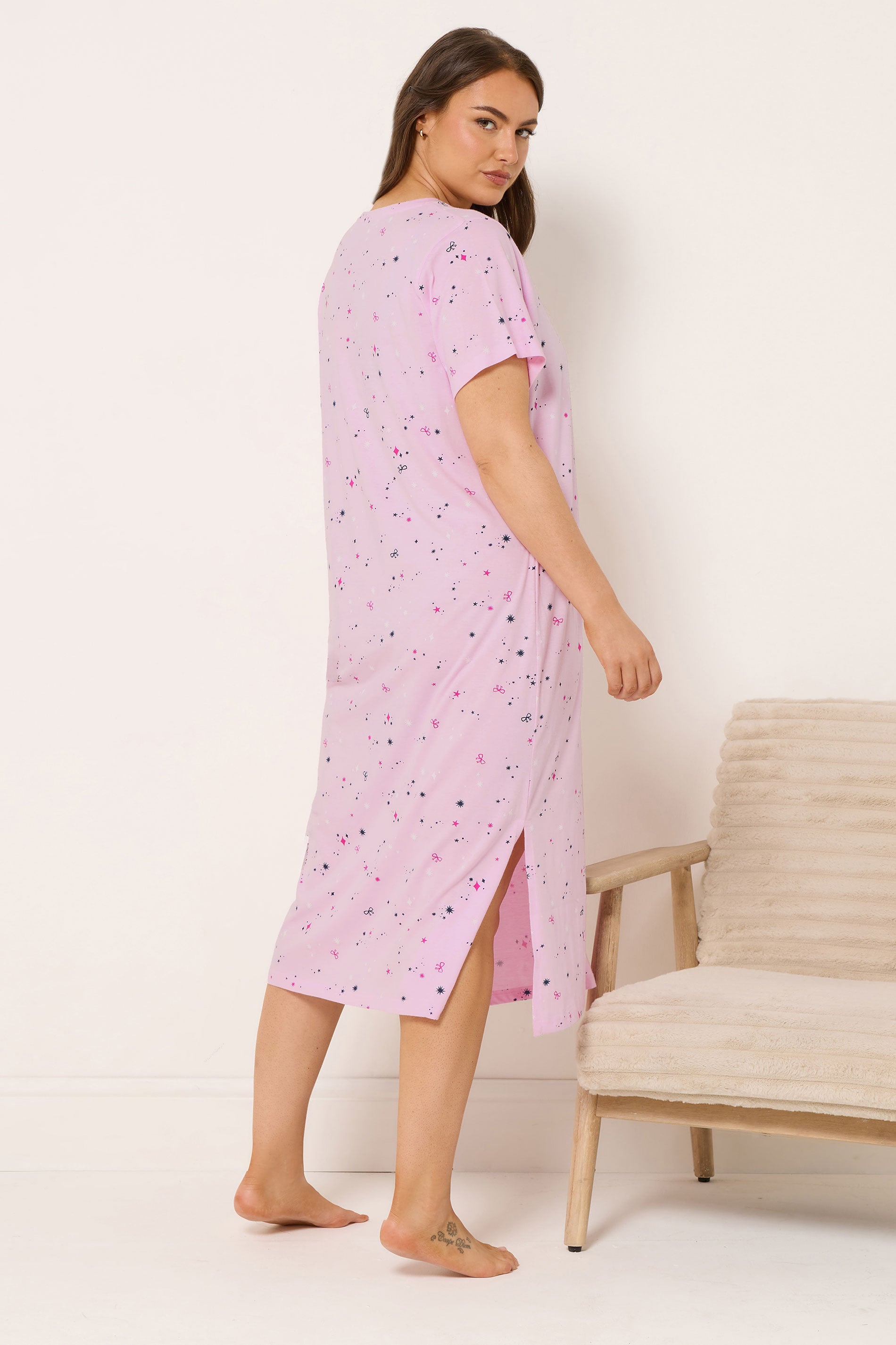 YOURS Plus Size 2 PACK Navy Blue 'Ciao Bella' Midaxi Nightdresses | Yours Clothing 4