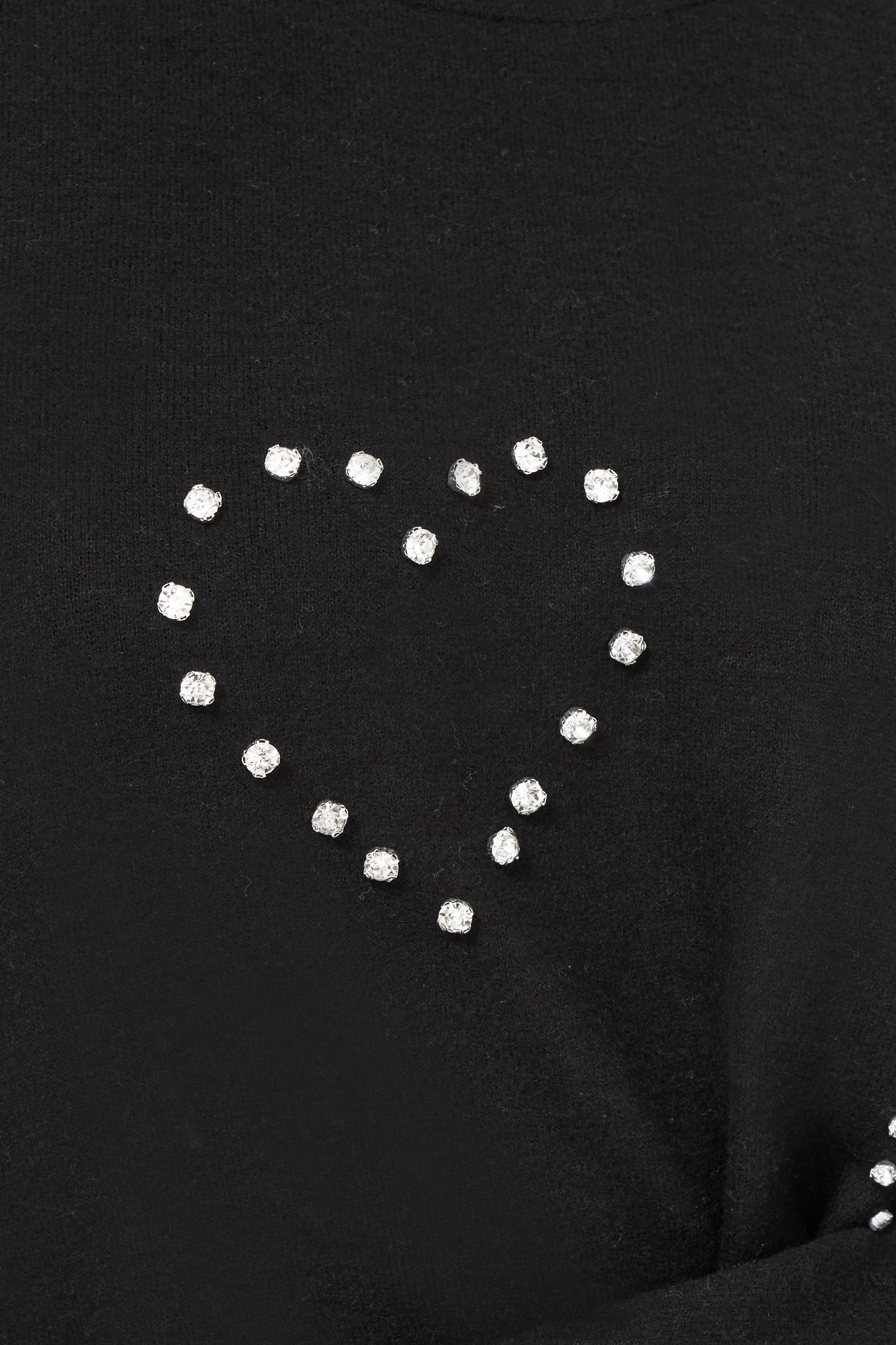 YOURS Plus Size Black Diamante Heart Jumper | Yours Clothing 4