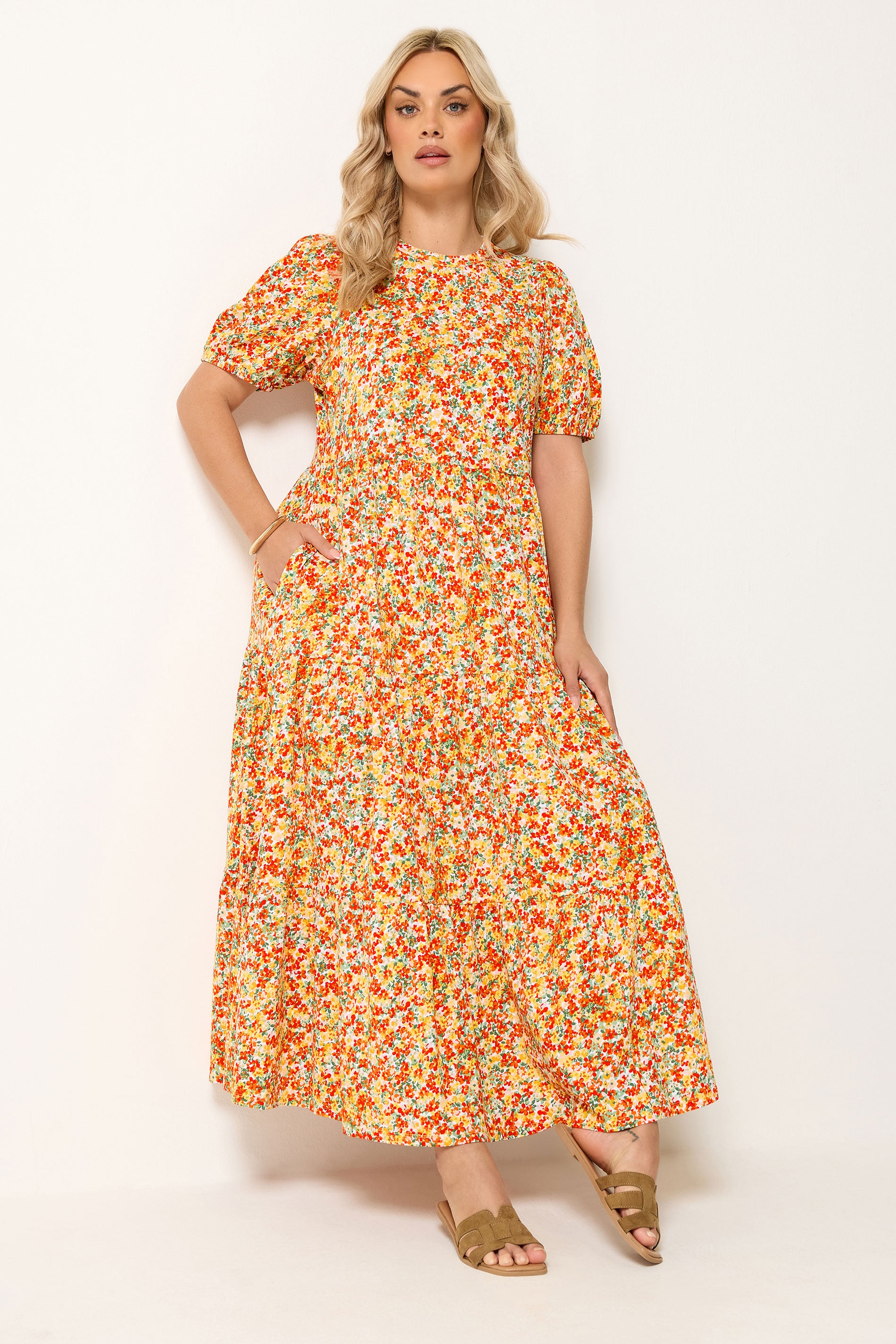 YOURS Plus Size Yellow Floral Summer Dress | Yours Clothing 3