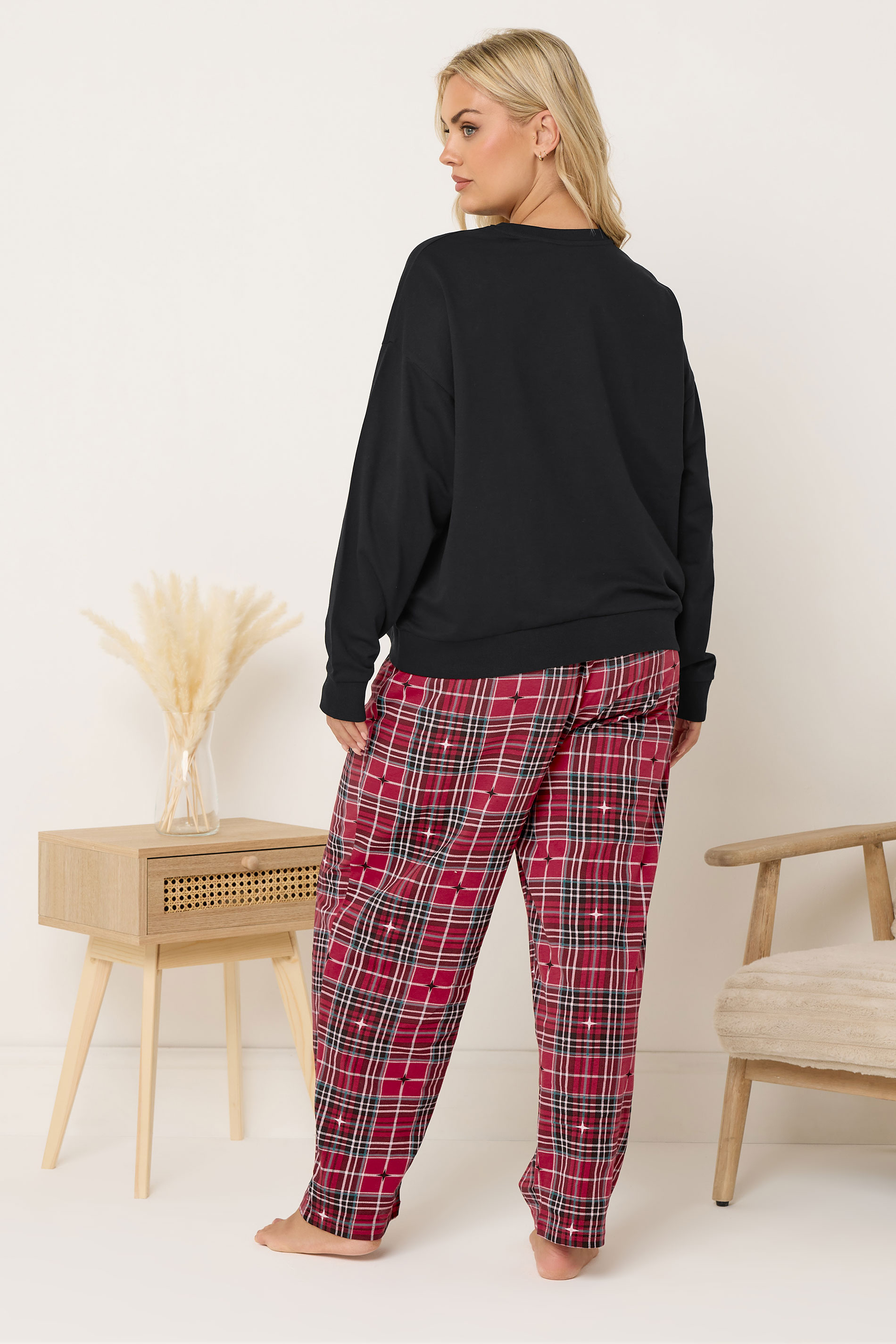 YOURS Plus Size Black 'Weekend Vibes' Sweatshirt Lounge Set | Yours Clothing 2