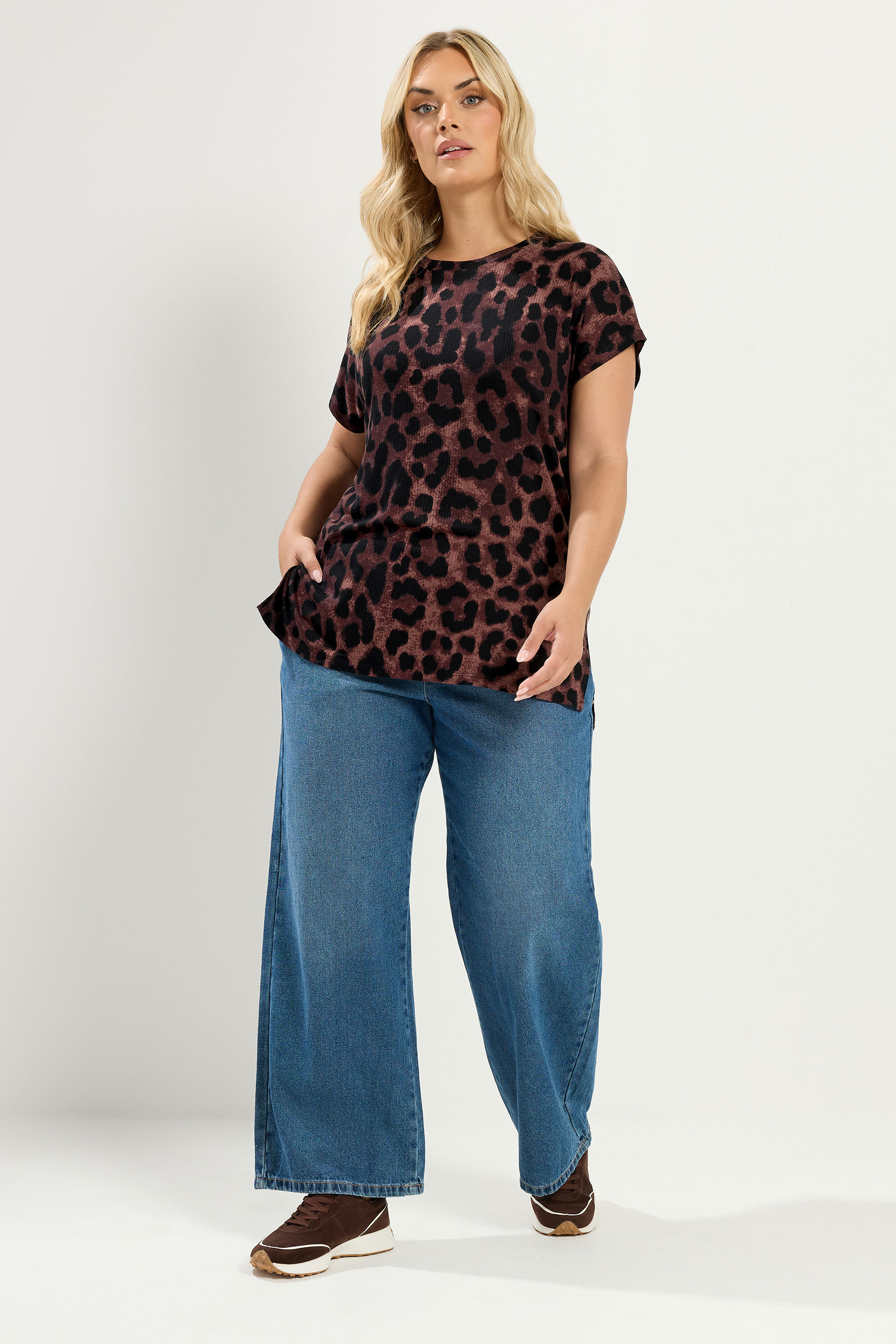 YOURS Plus Size Brown Leopard T-Shirt | Yours Clothing 1