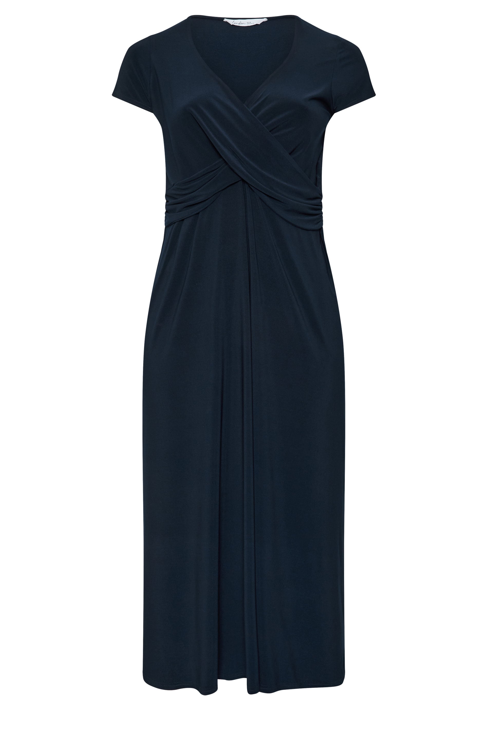 YOURS LONDON Plus Size Navy Blue Twist Front Dress | Yours Clothing 1