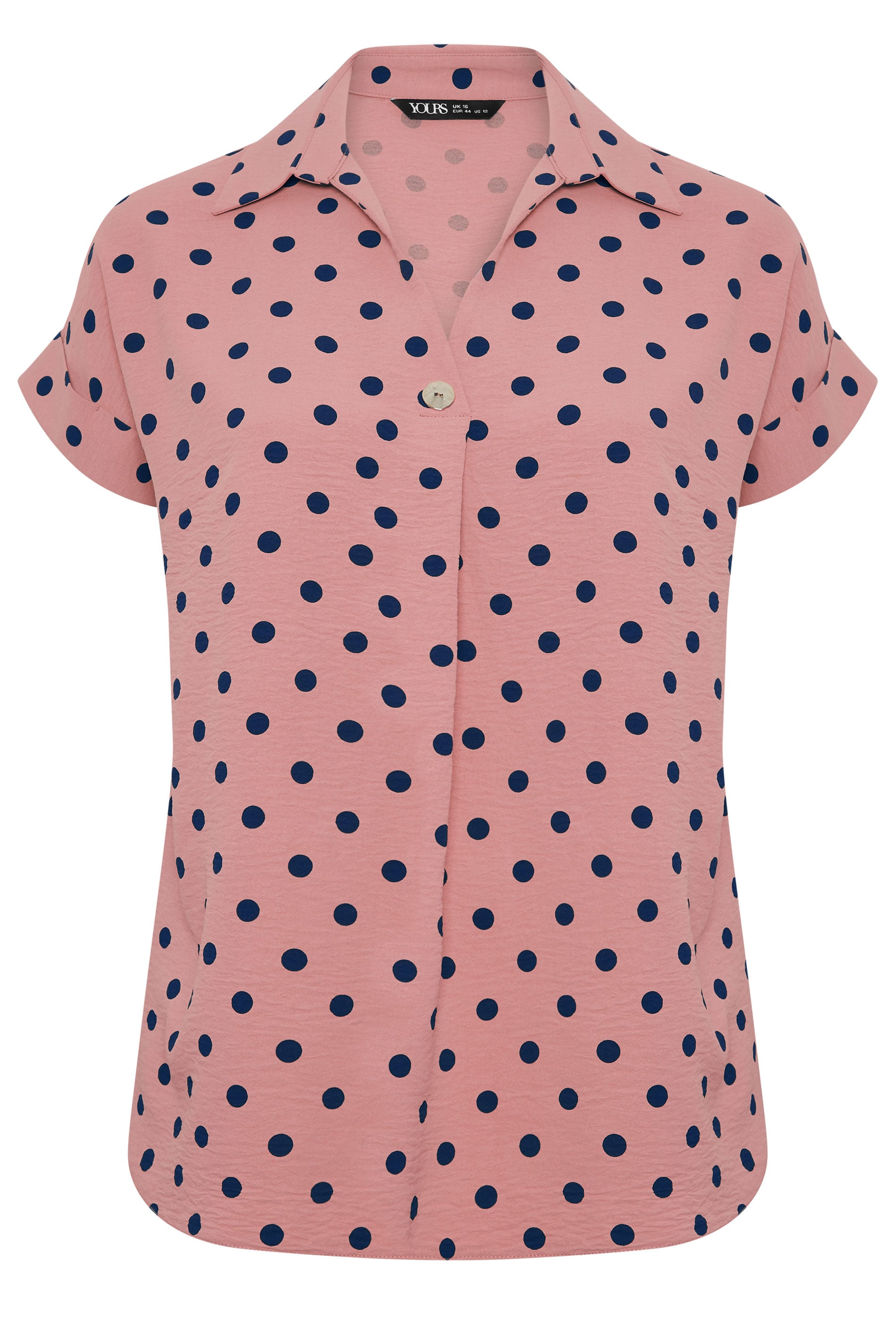 YOURS Plus Size Pink Polka Dot Pleat Front Shirt | Yours Clothing 5