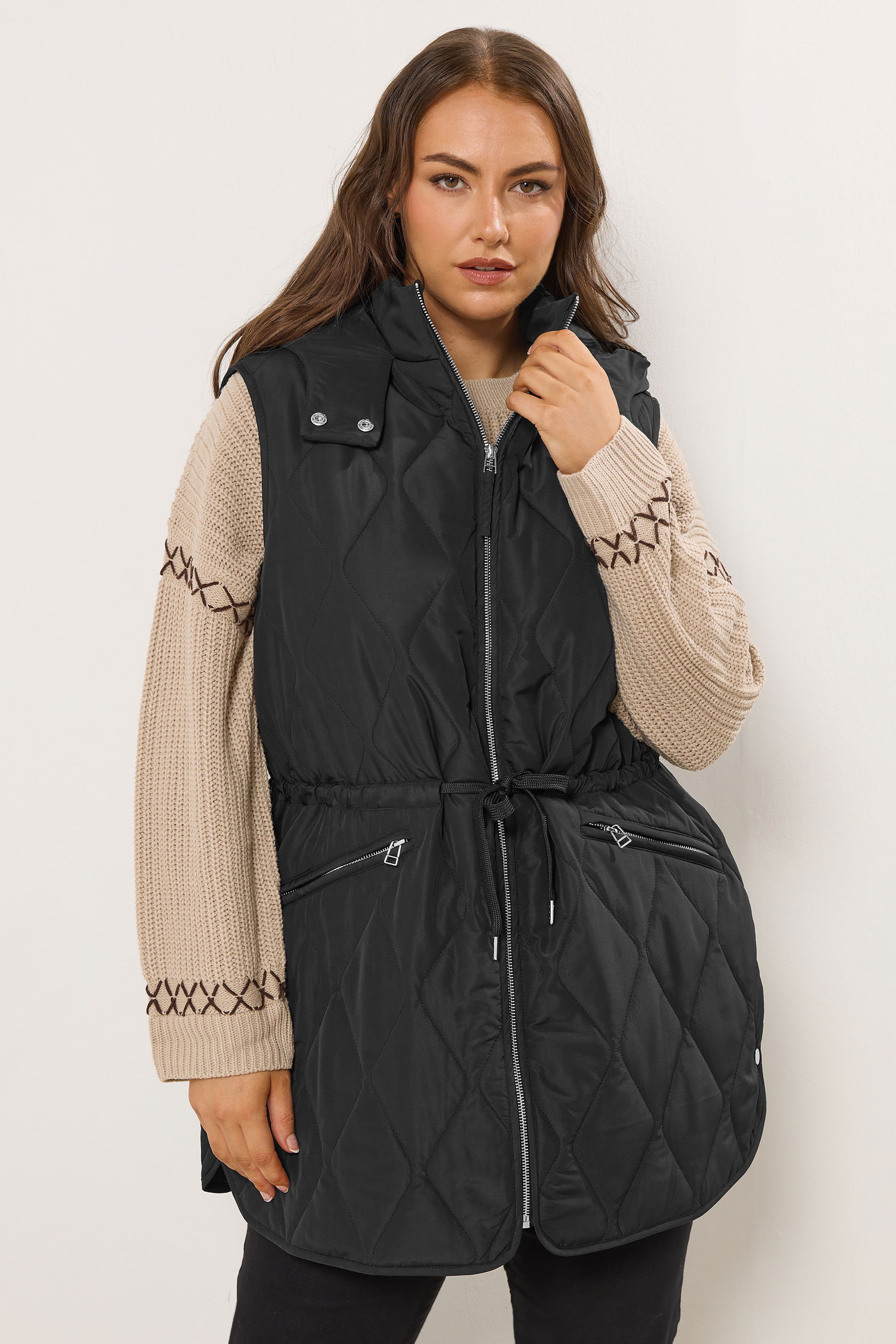 YOURS Plus Size Black Quilted Gilet | Yours Curve 1