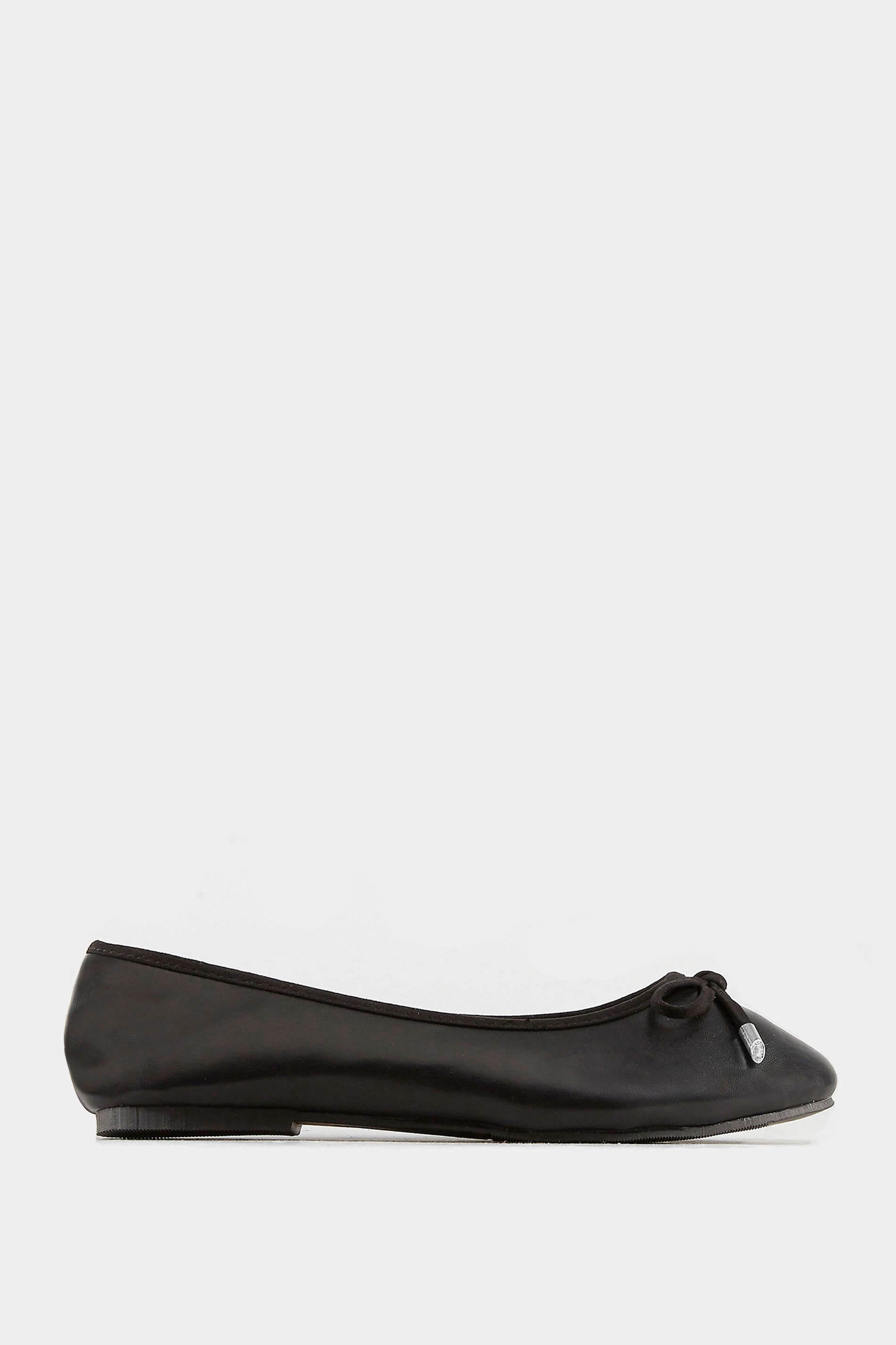 Black Ballerina Pumps In Wide E Fit & Extra Wide EEE Fit | Yours Clothing 2