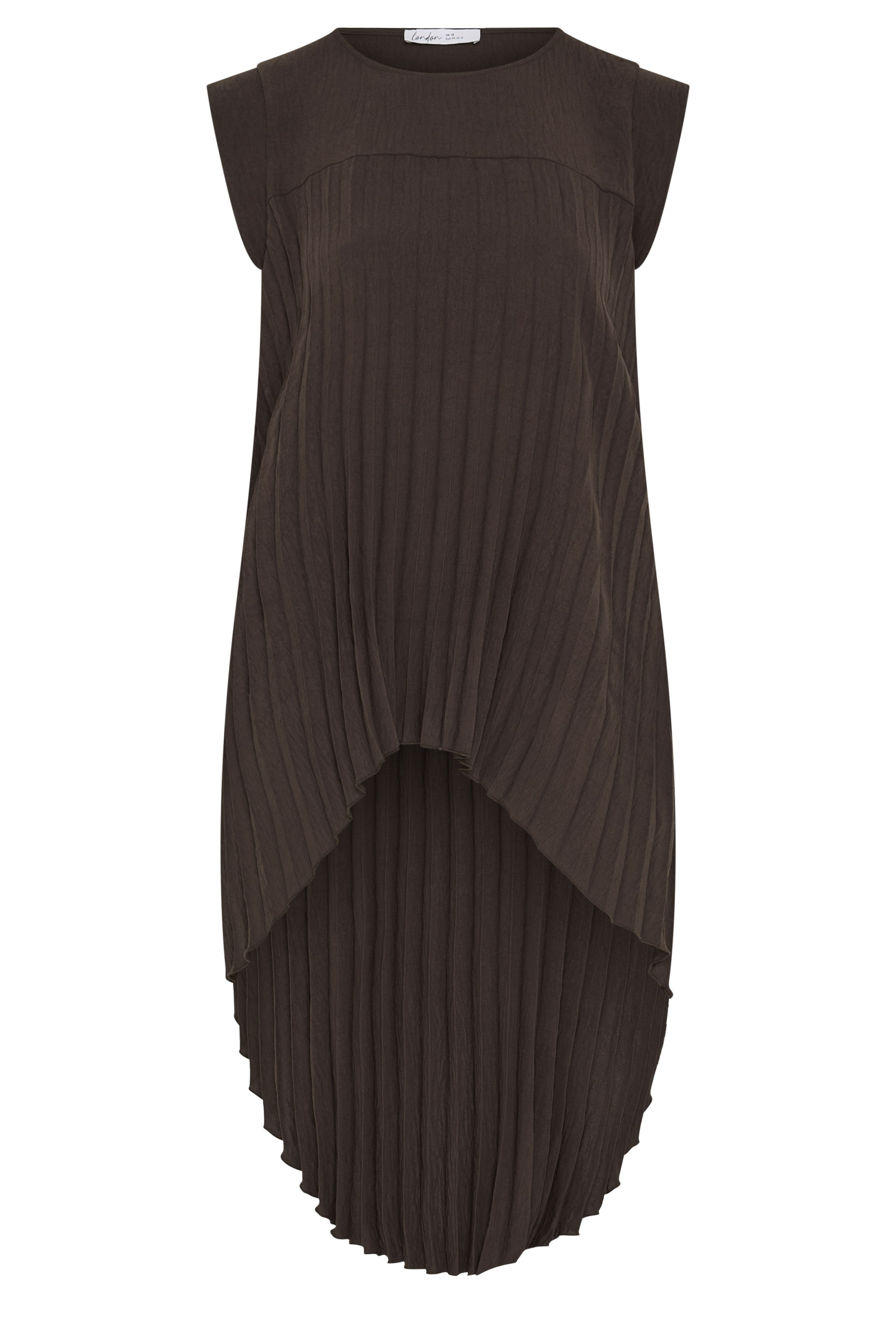 YOURS LONDON Plus Size Chocolate Brown Pleated Top | Yours Clothing 5