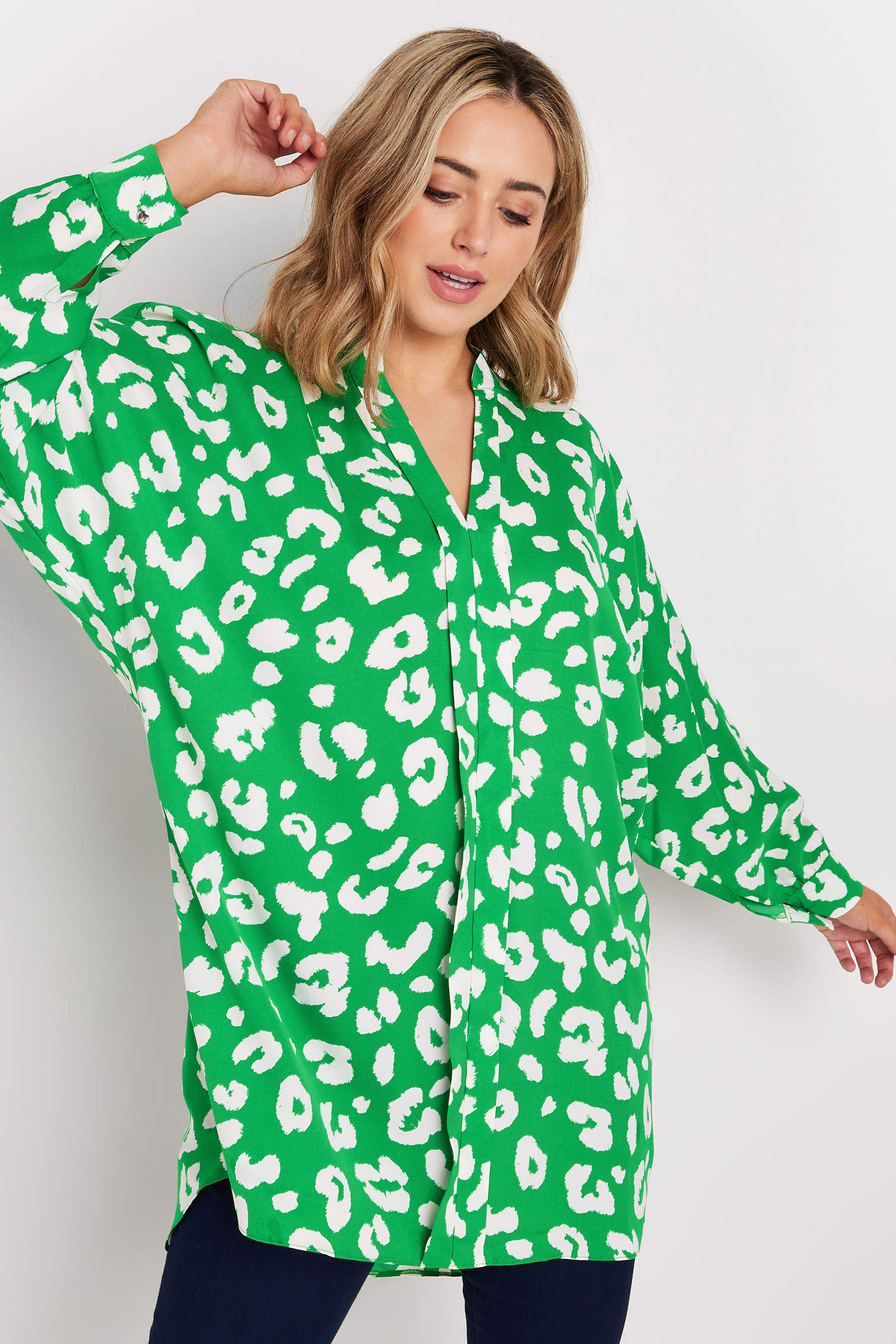 M&Co Green Leopard Print Blouse  | M&Co 3