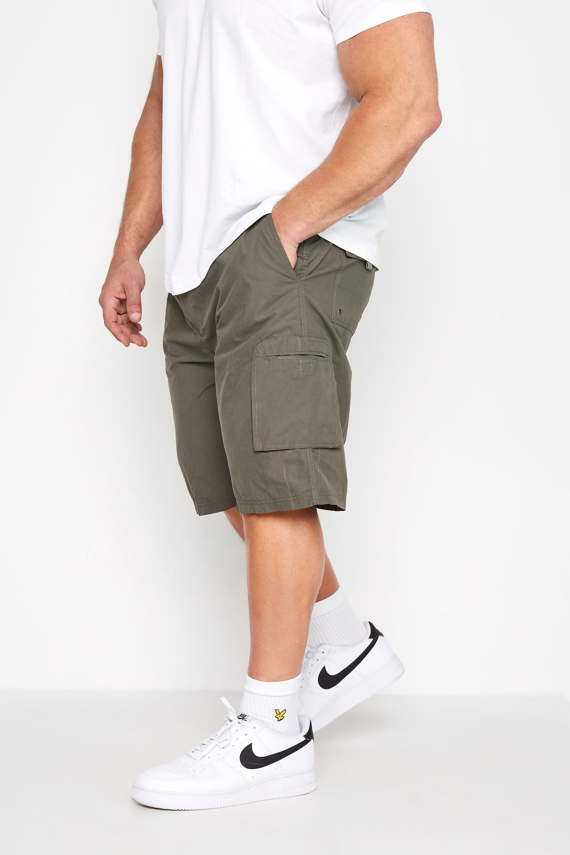 D555 Khaki Green Cargo Shorts | BadRhino 3