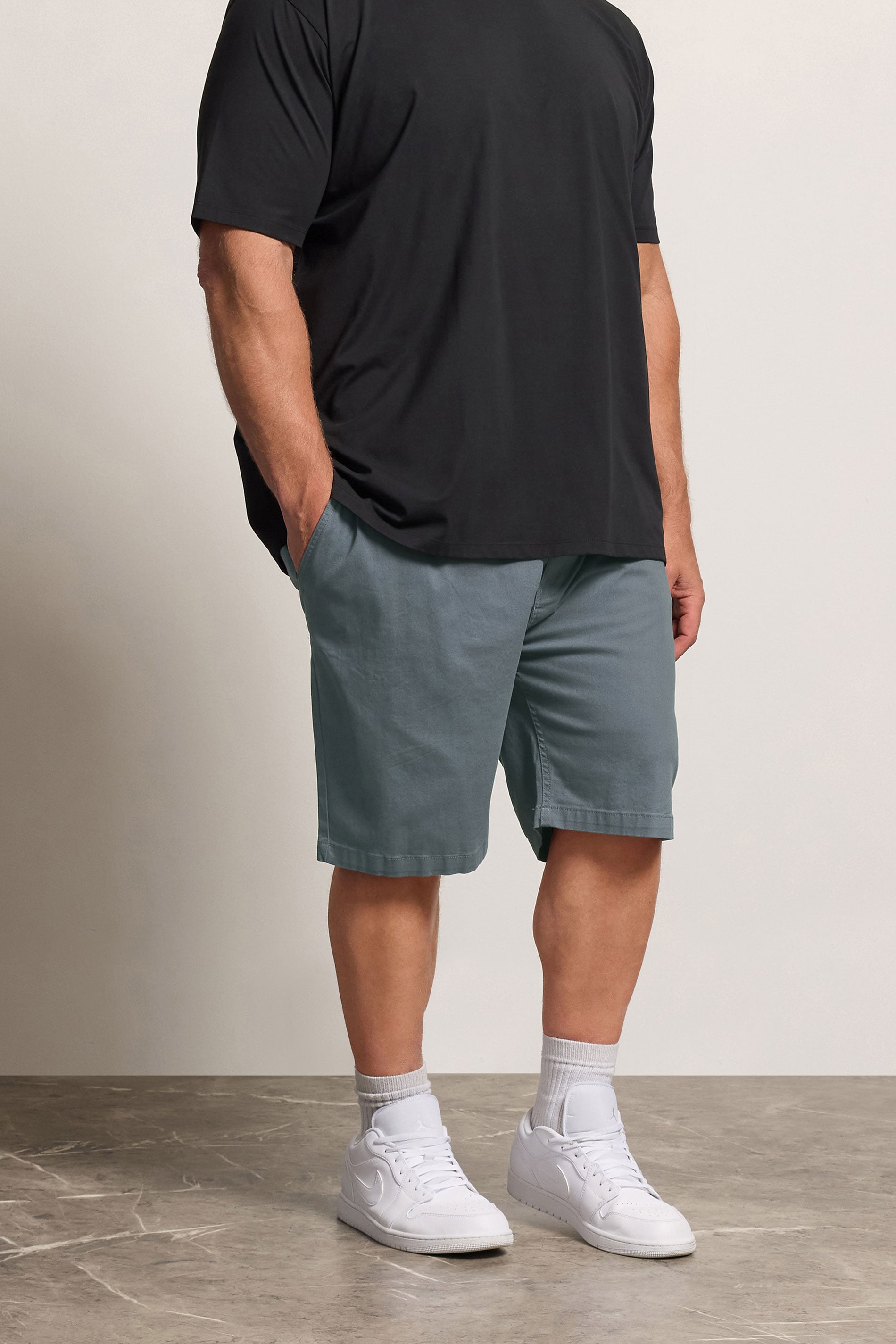 D555 Big & Tall Grey Stretch Shorts | BadRhino 3