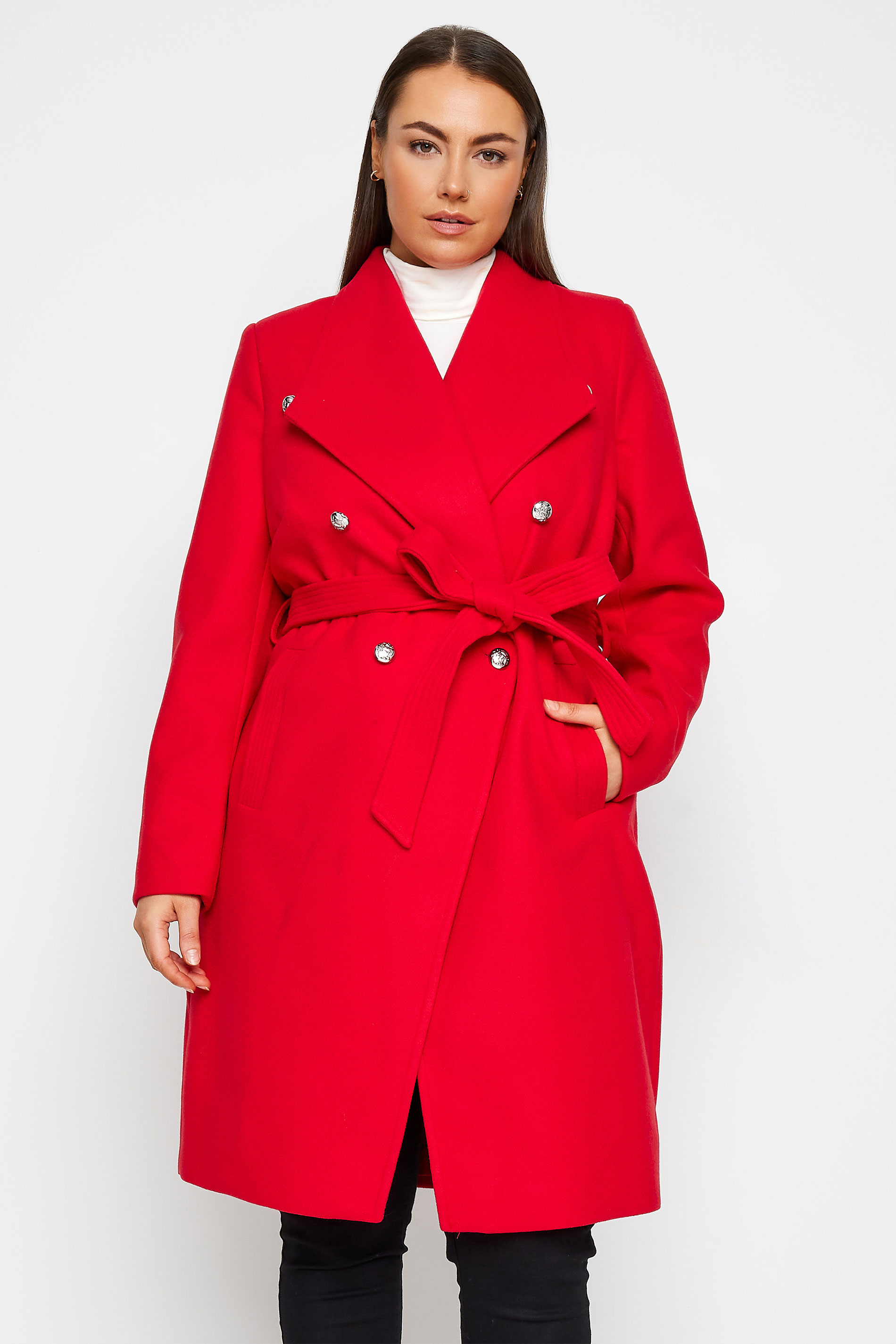City Chic Red Military Coat 1