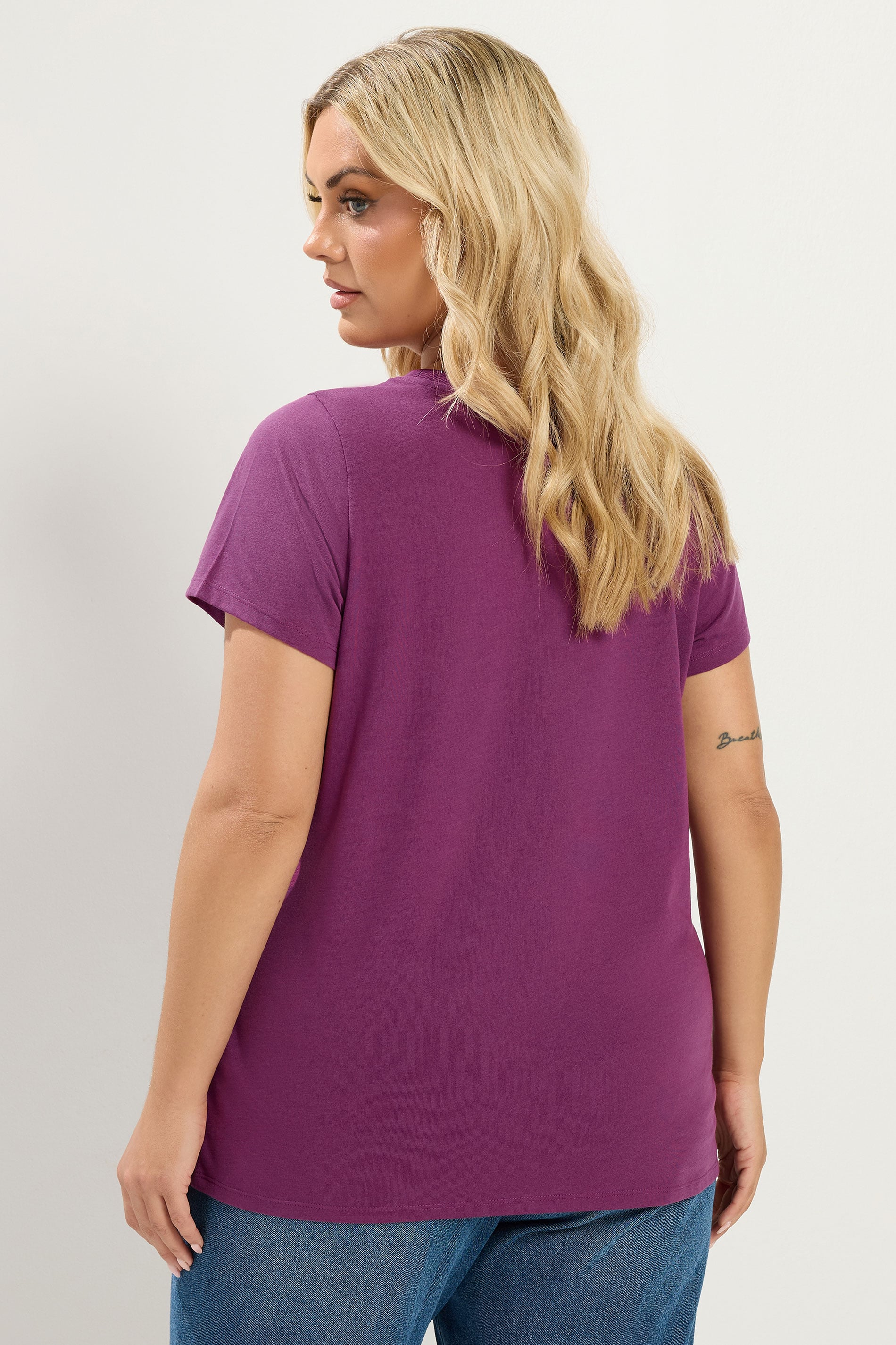YOURSET 3 PACK Plus Size Purple & Blue Core T-Shirts | Yours Clothing 6