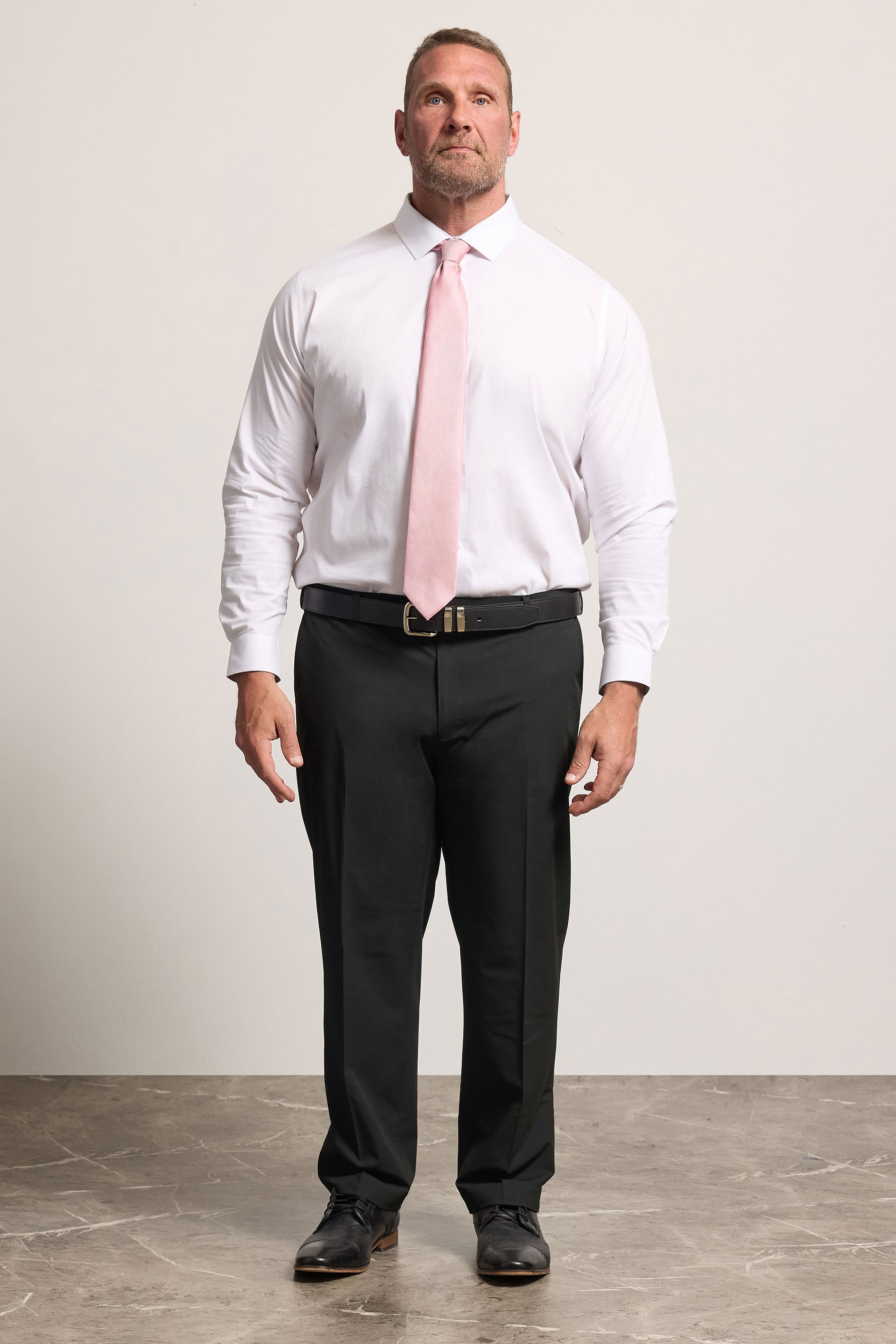 D555 Big & Tall Black Stretch Formal Trousers | BadRhino 1