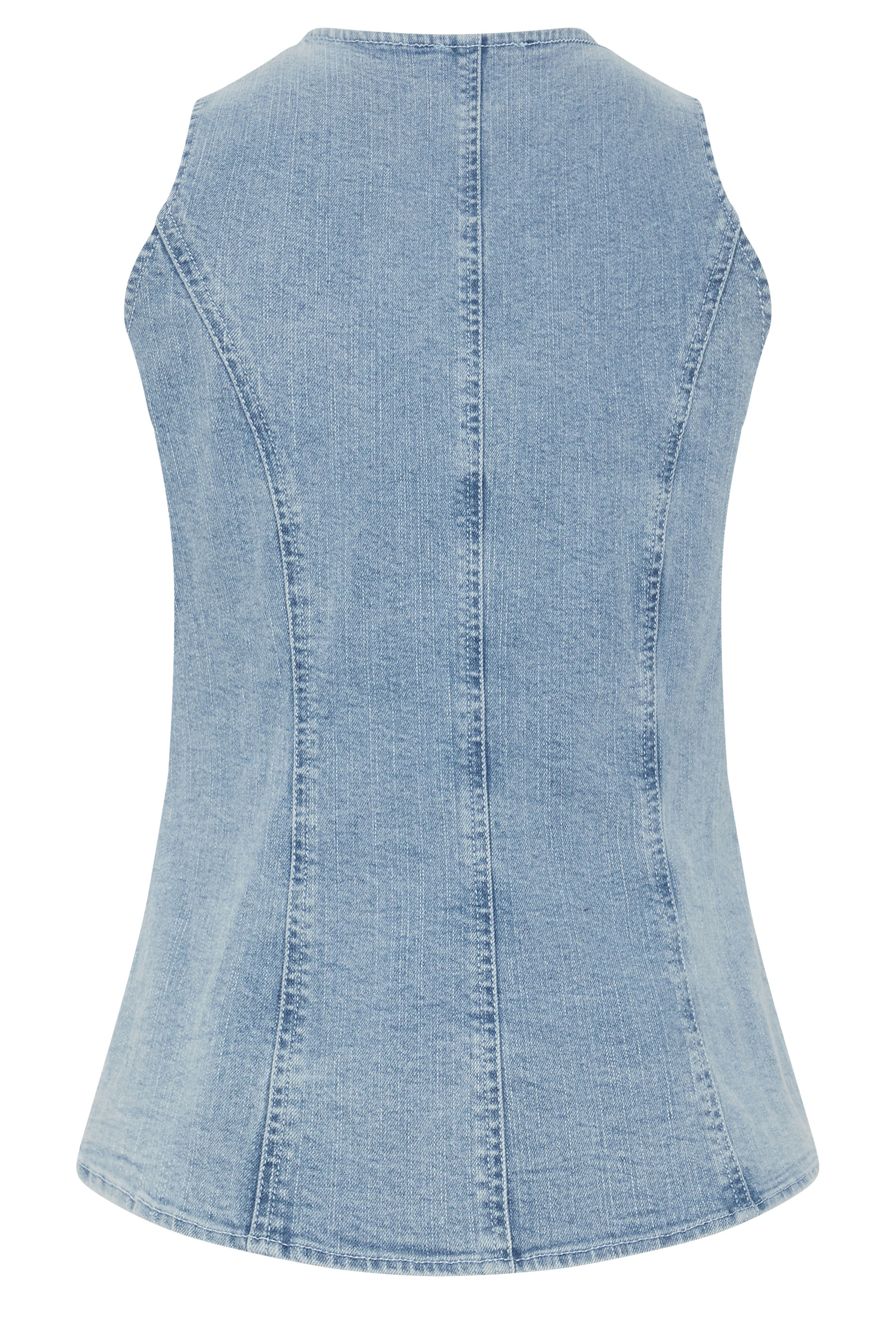 LTS Tall Women's Light Blue Denim Waistcoat | Long Tall Sally  7