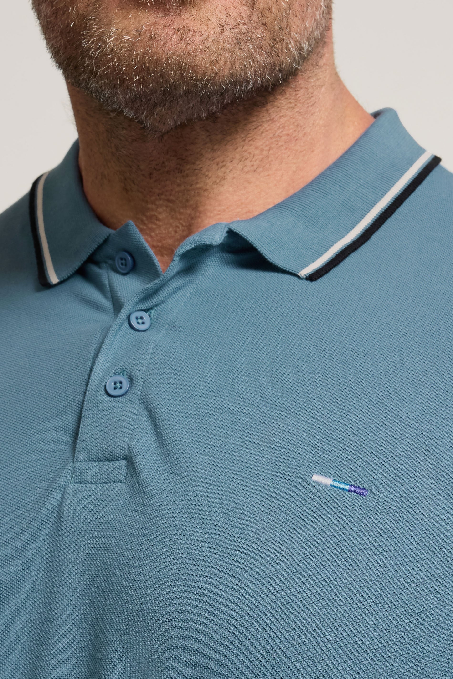 BadRhino Big & Tall Blue Tipped Polo Shirt | BadRhino 2