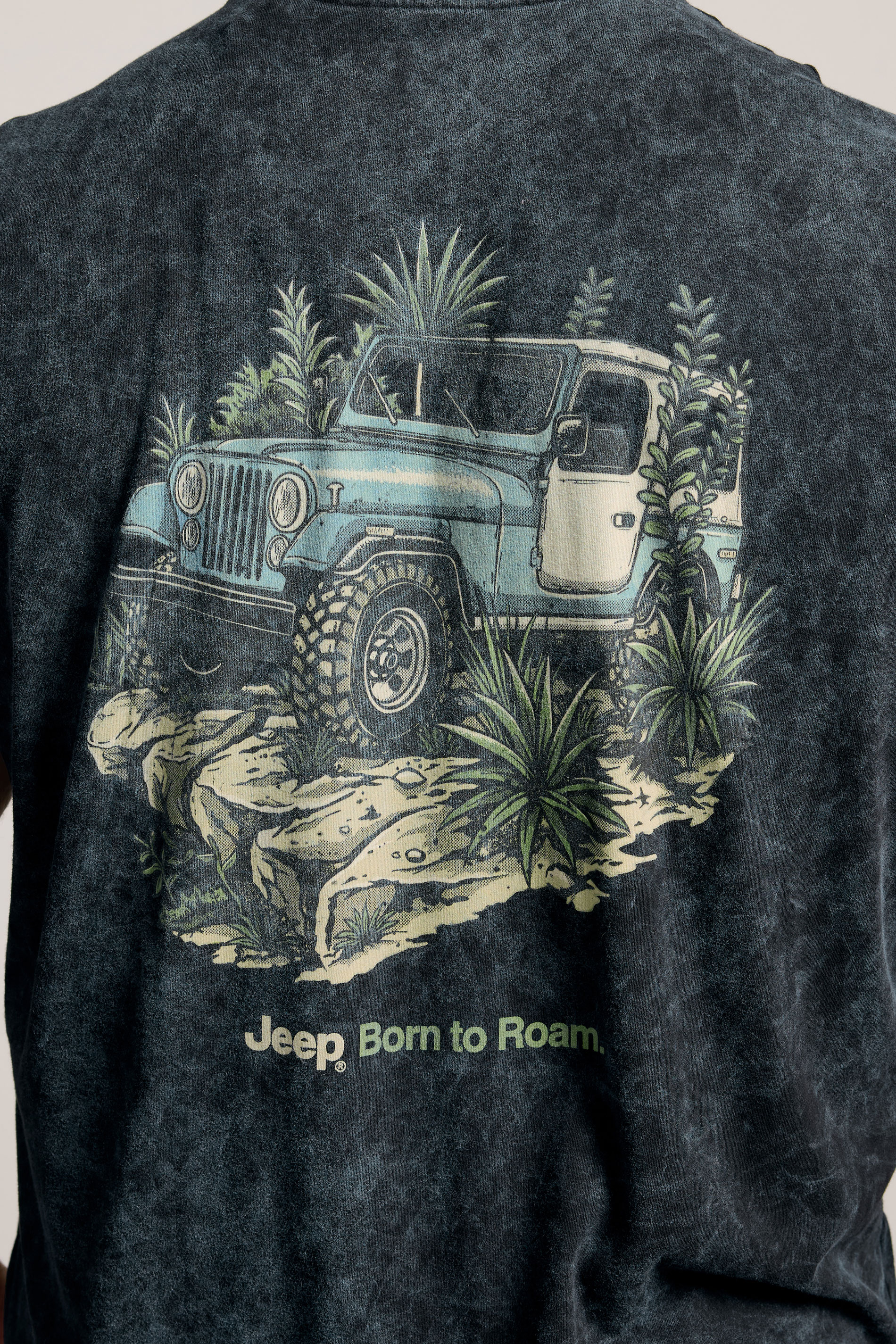 BadRhino Big & Tall Black Extra Long Acid Wash 'Jeep' Graphic Vest | BadRhino 4