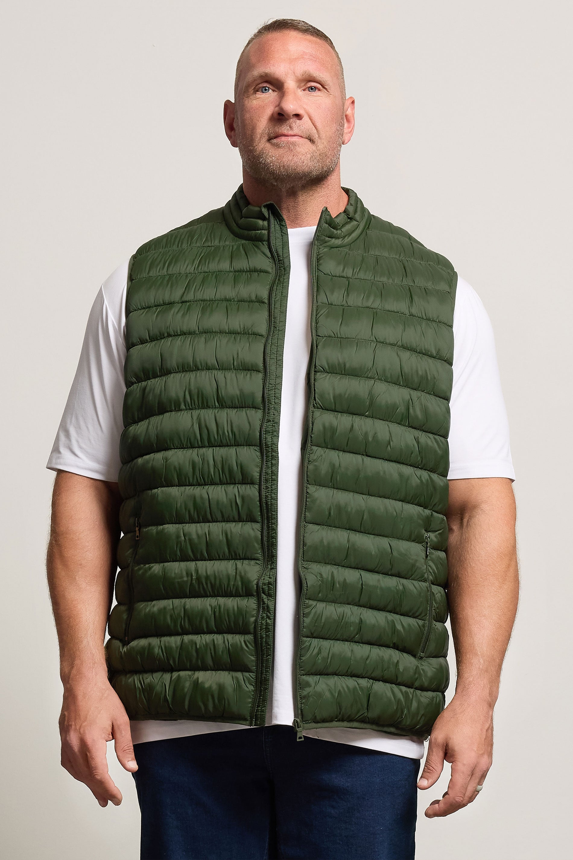 BadRhino Big & Tall Dark Green Puffer Gilet | BadRhino 3