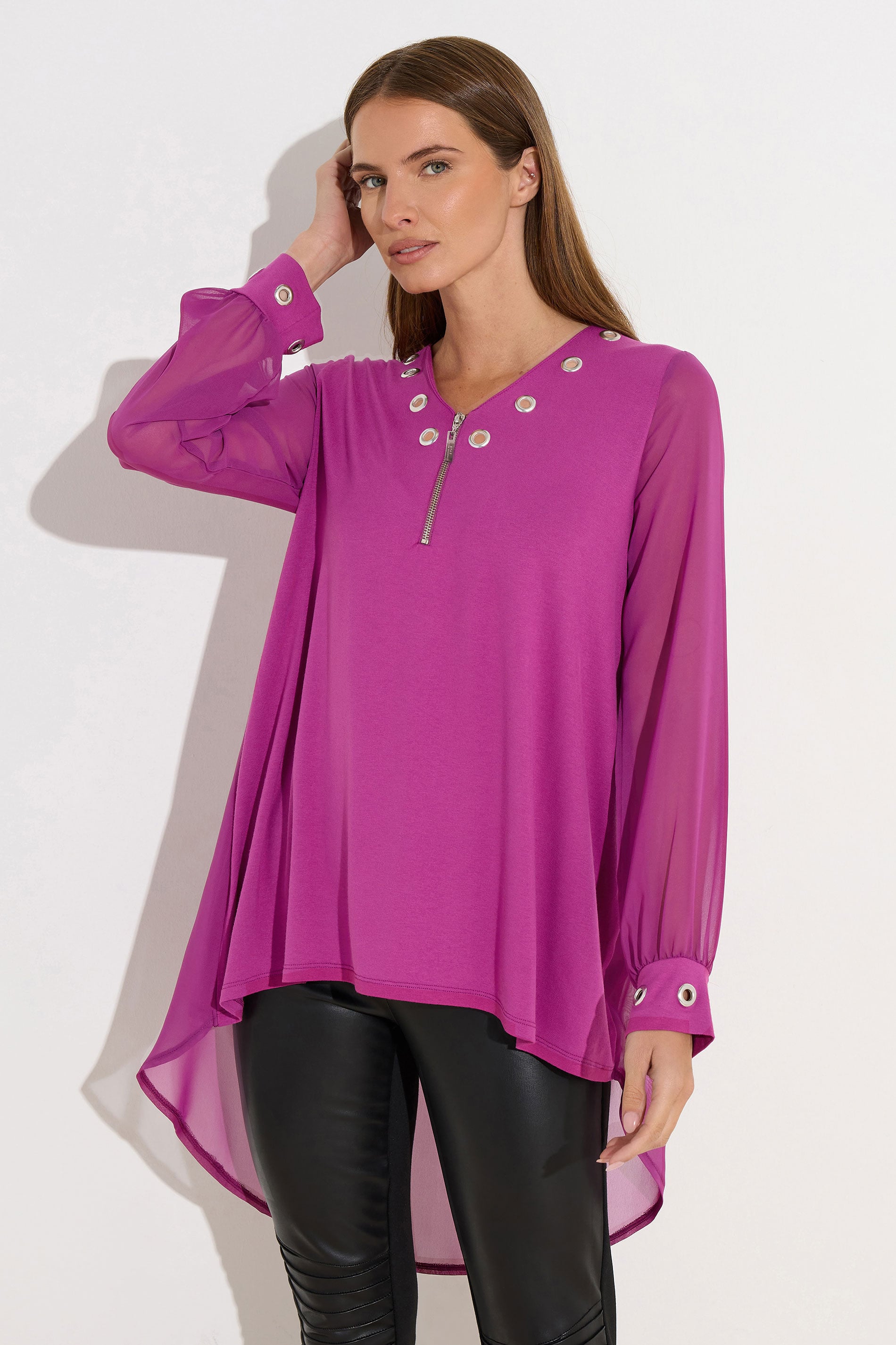 STAR Magenta Pink Eyelet Zip Top | StarByJM 3