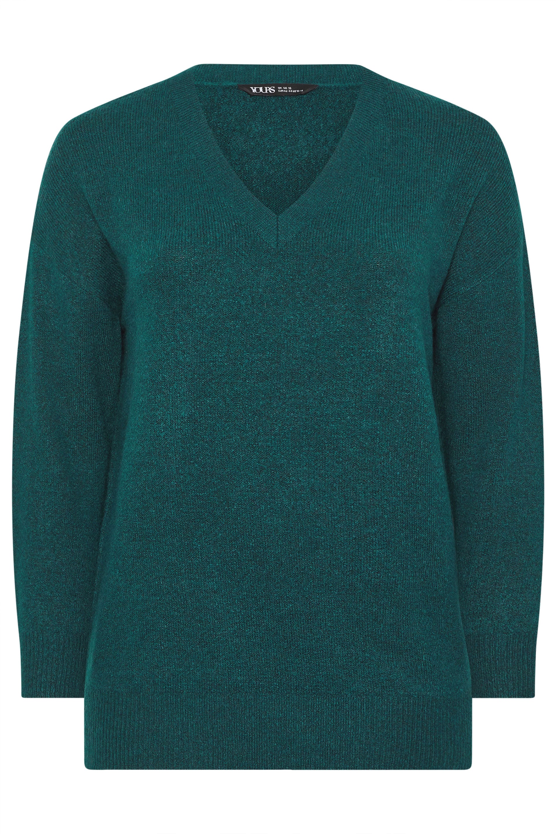 YOURS Plus Size Teal Blue Soft Touch Knitted Jumper | Yours Clothing 3