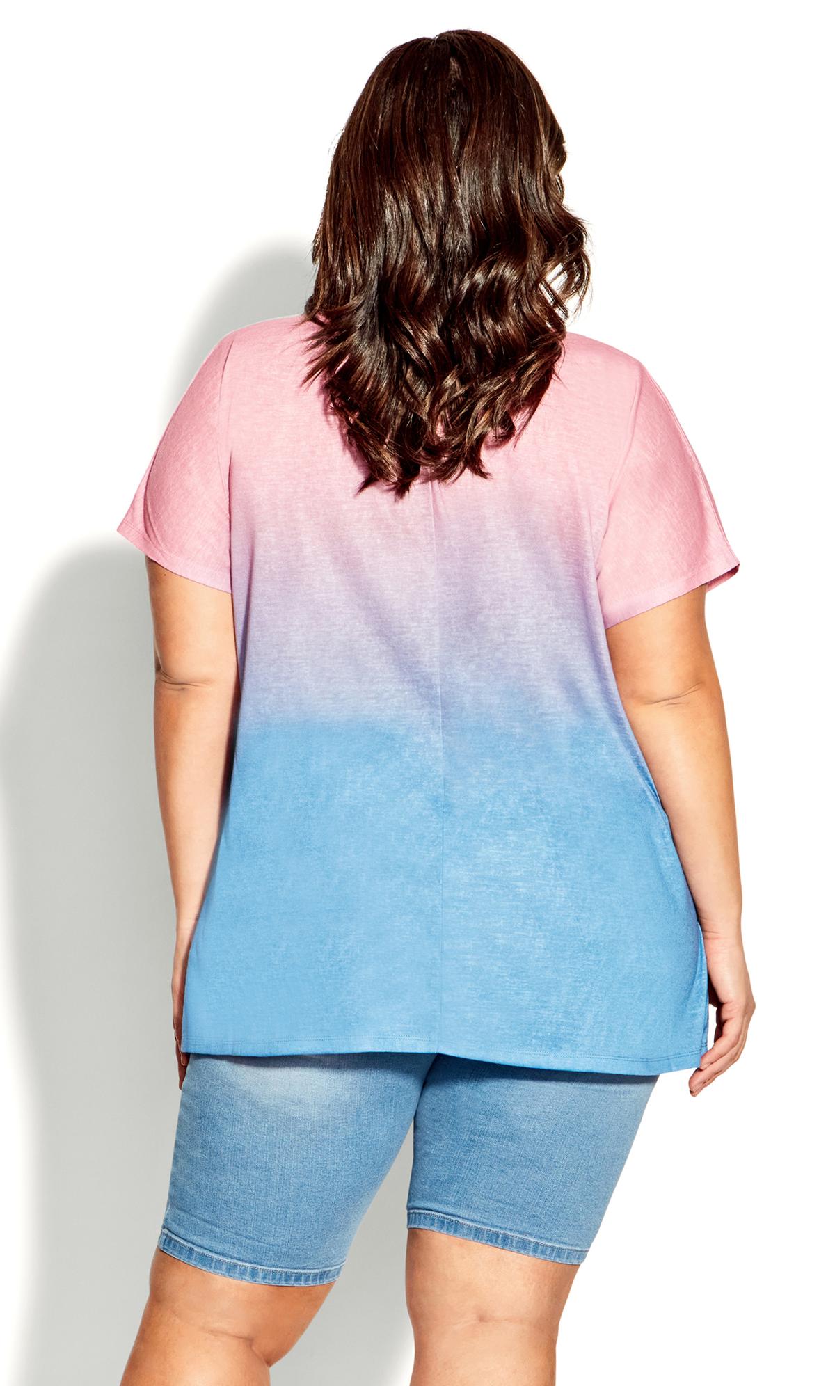 Evans Blue & Pink Ombre Top with Necklace 3