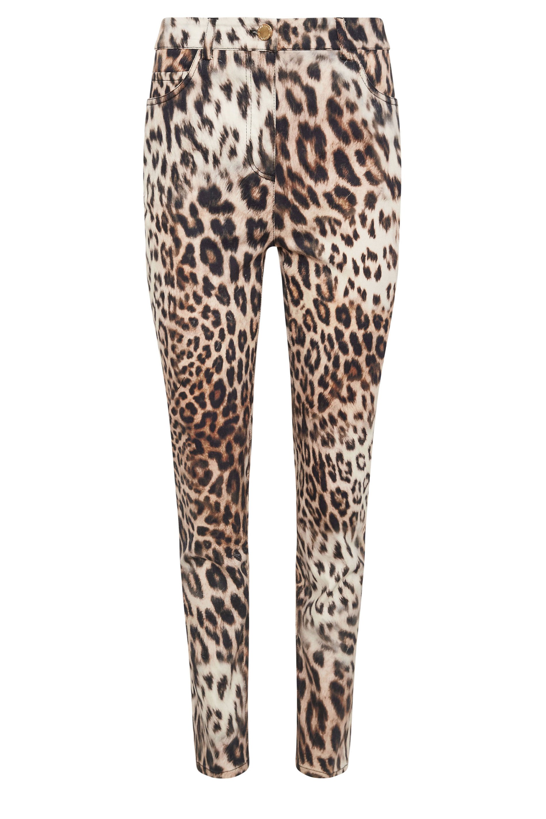 STAR Beige Brown Denim Leopard Straight Leg Jeans | StarByJM 7