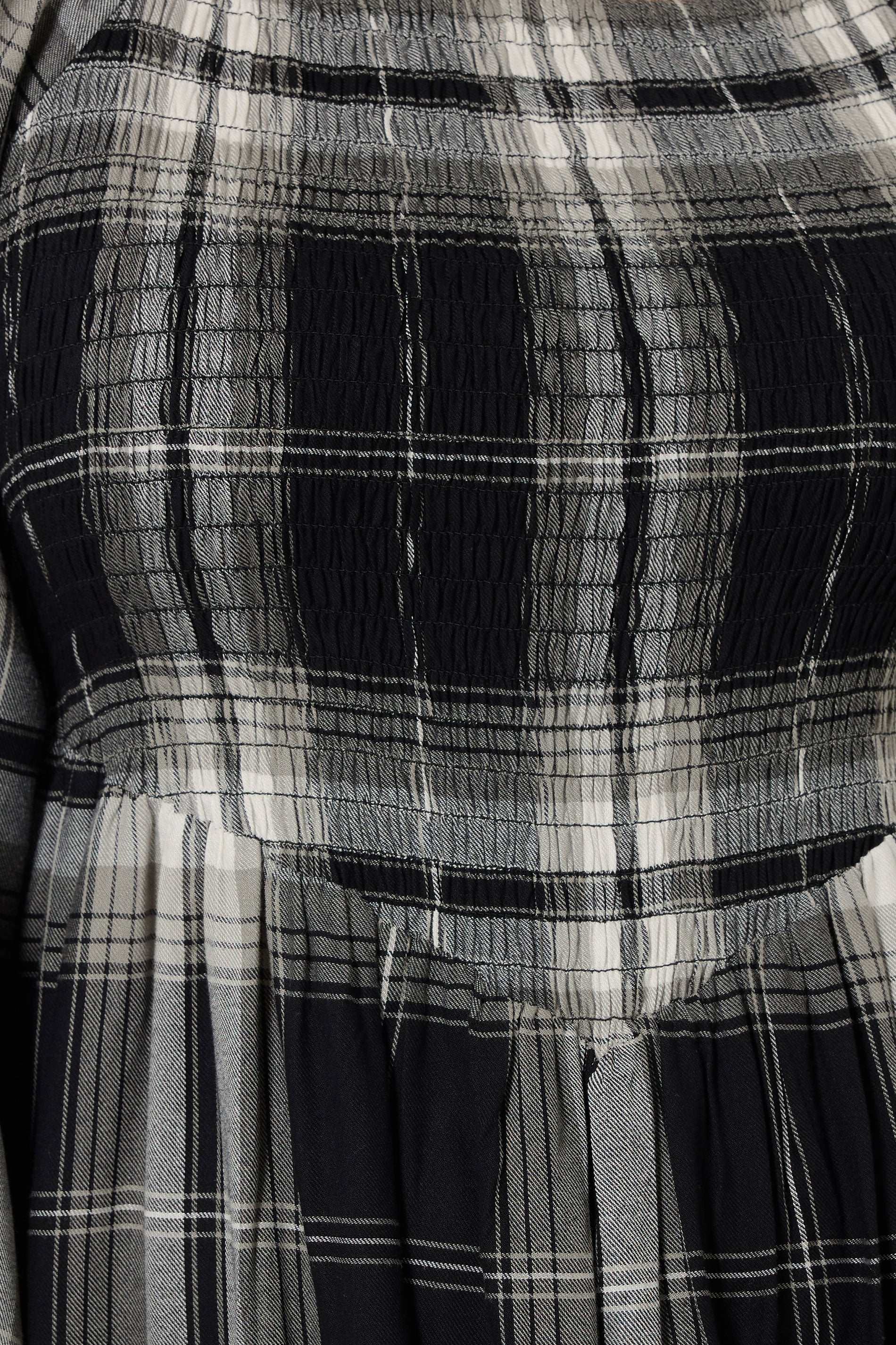 YOURS Plus Size Black Check Shirred Mini Dress | Yours Clothing 4