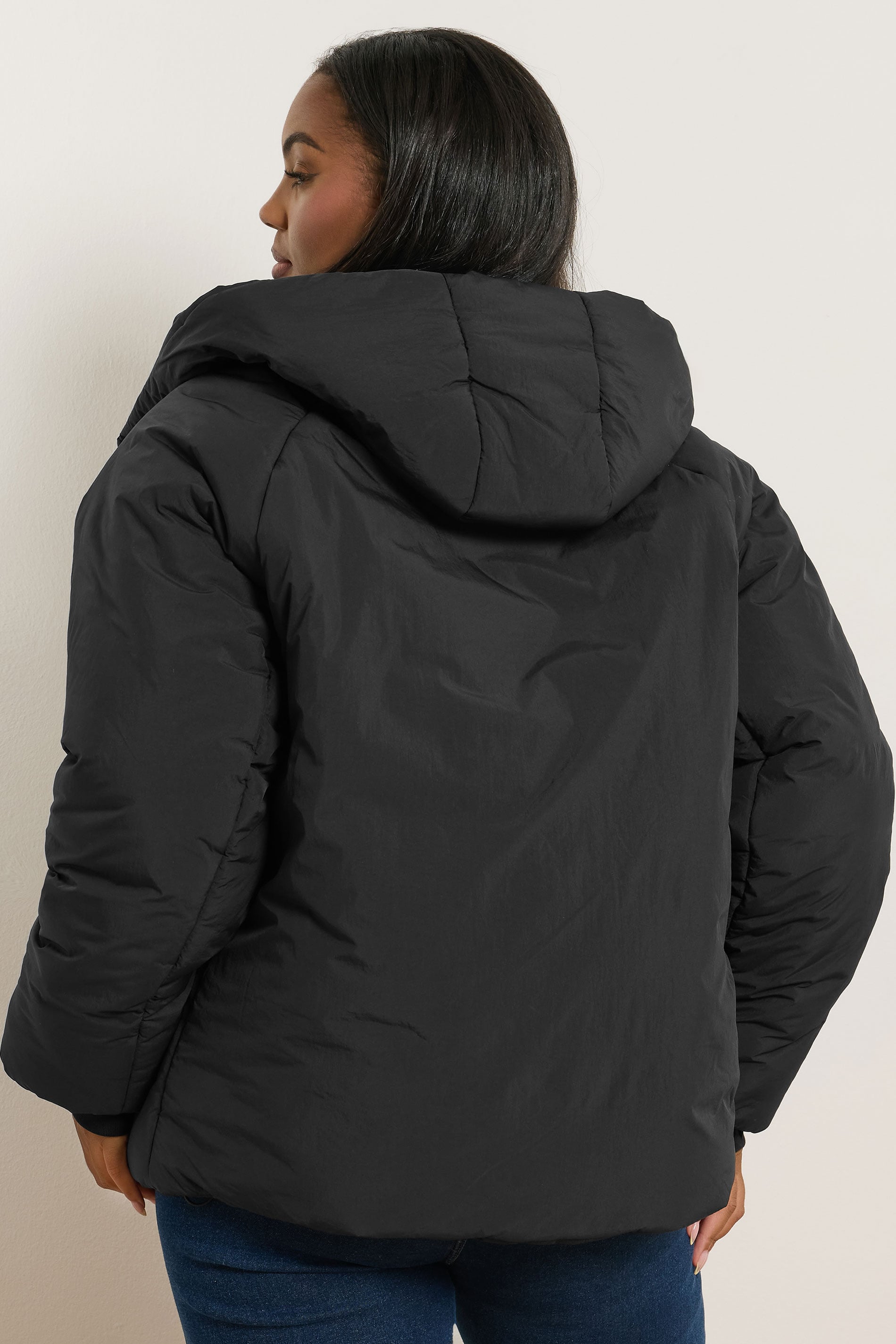 YOURS Plus Size Black Padded Coat | Yours Clothing 2