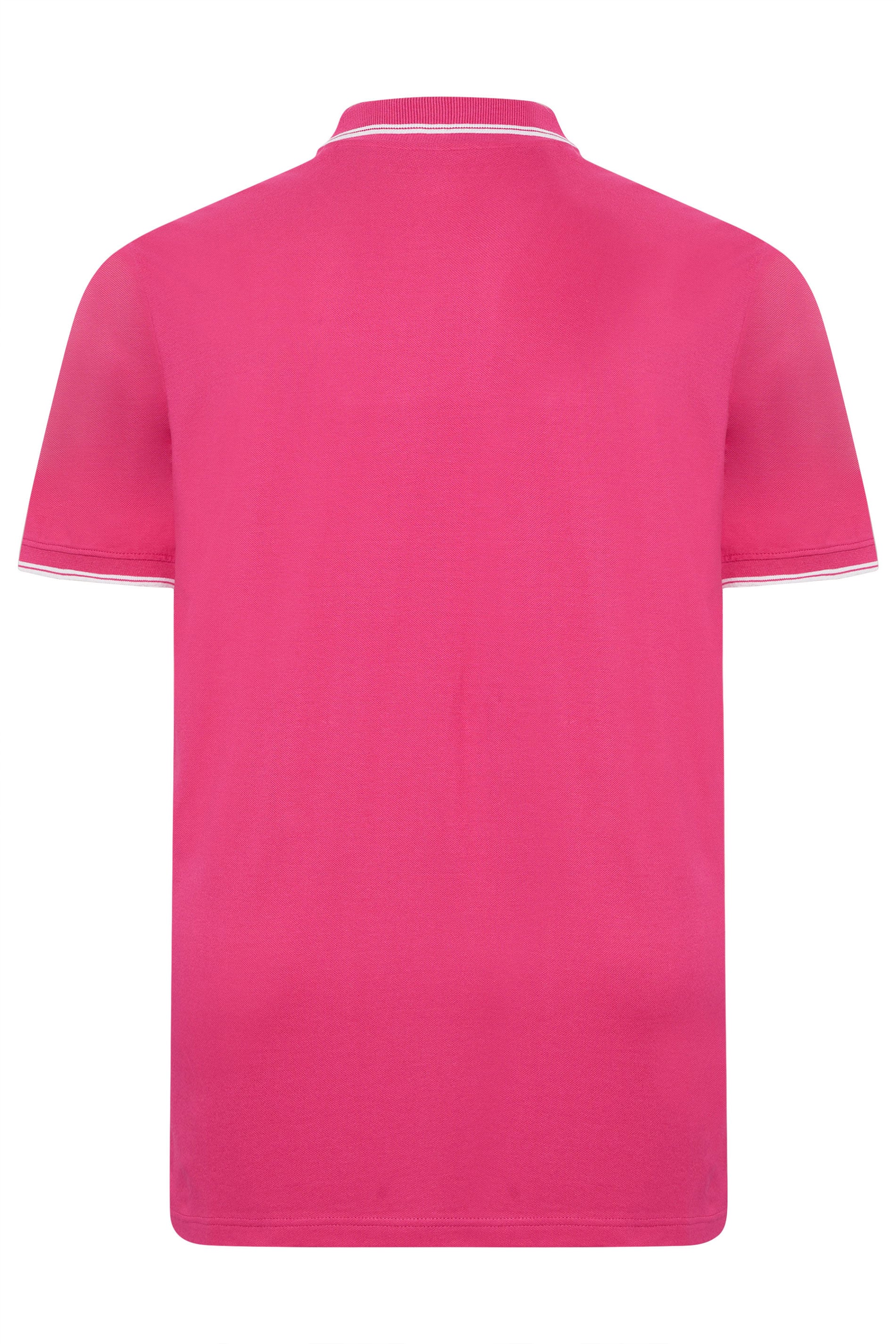 BadRhino Big & Tall Pink & White Tipped Polo Shirt | BadRhino 7