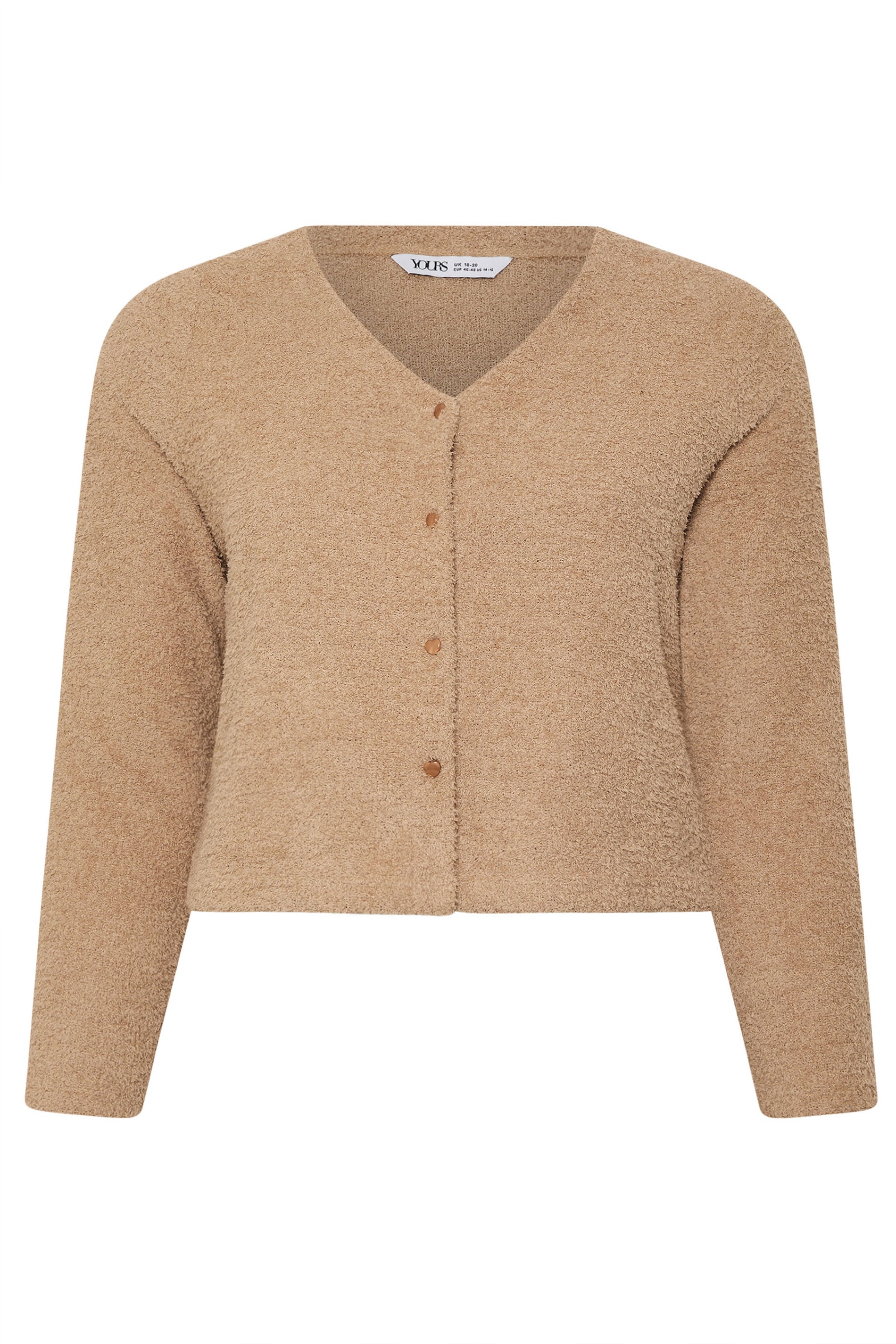 YOURS Plus Size Camel Brown Chenille Cardigan | Yours Clothing 6