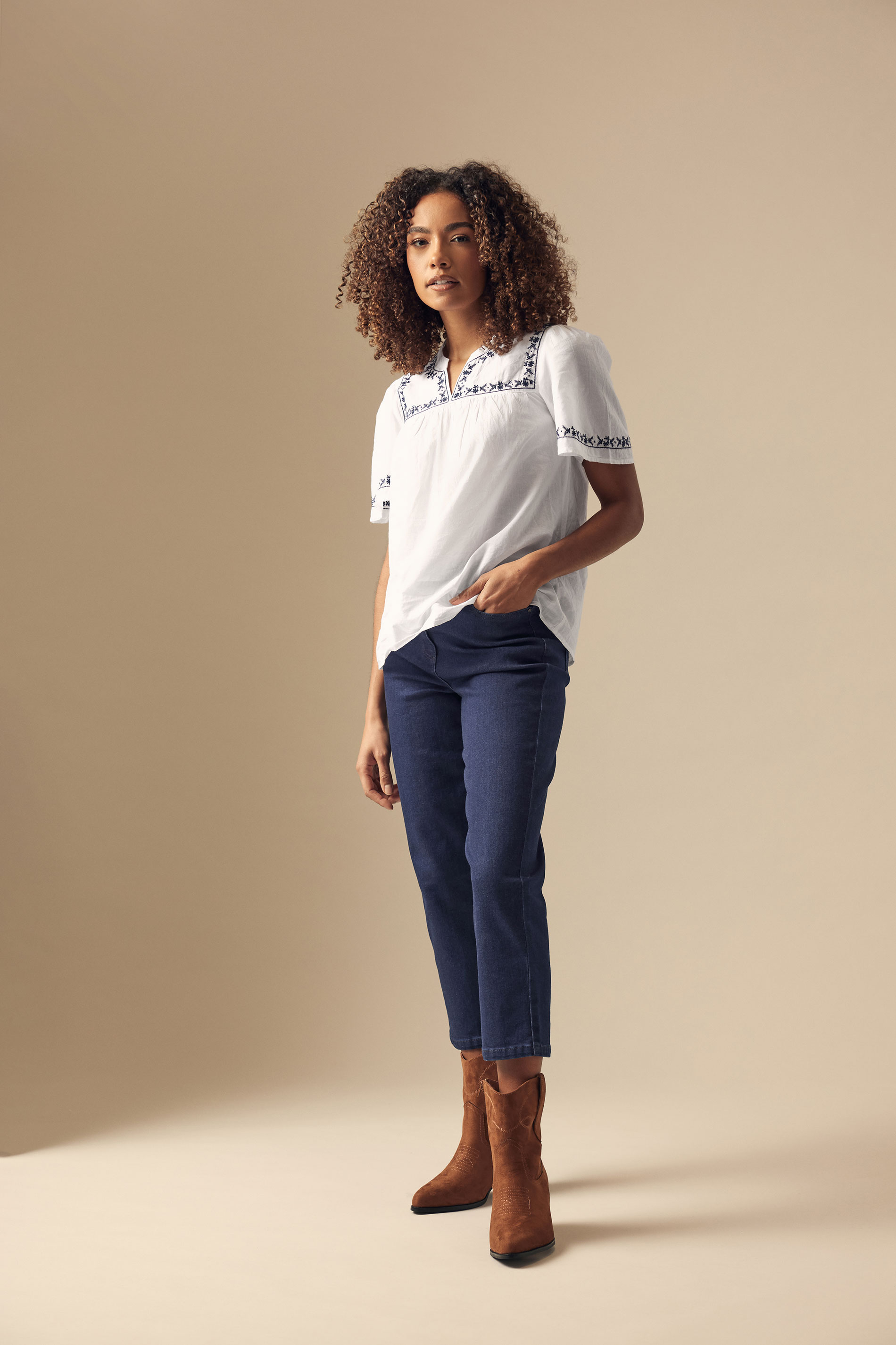 M&Co Indigo Blue Cropped Jeans | M&Co 5