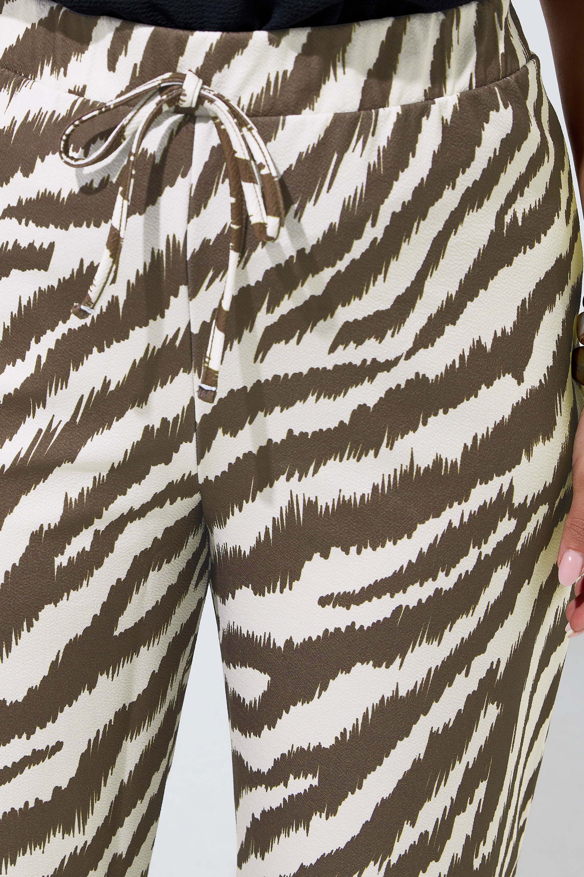 LIMITED COLLECTION Plus Size Brown Zebra Wide Leg Trousers | Yours Clothing 4