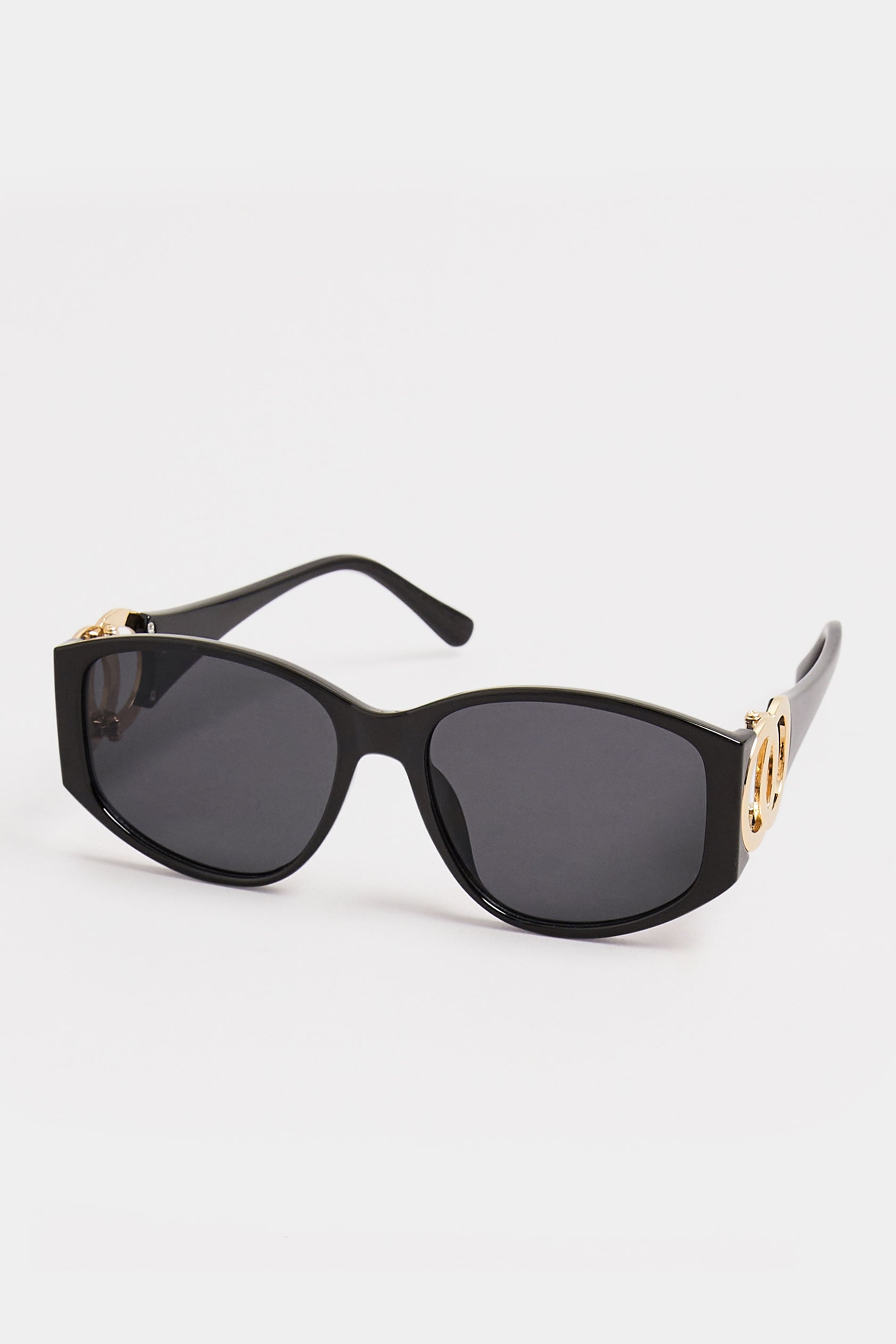 Black Circle Arm Detail Sunglasses | Yours Clothing 3