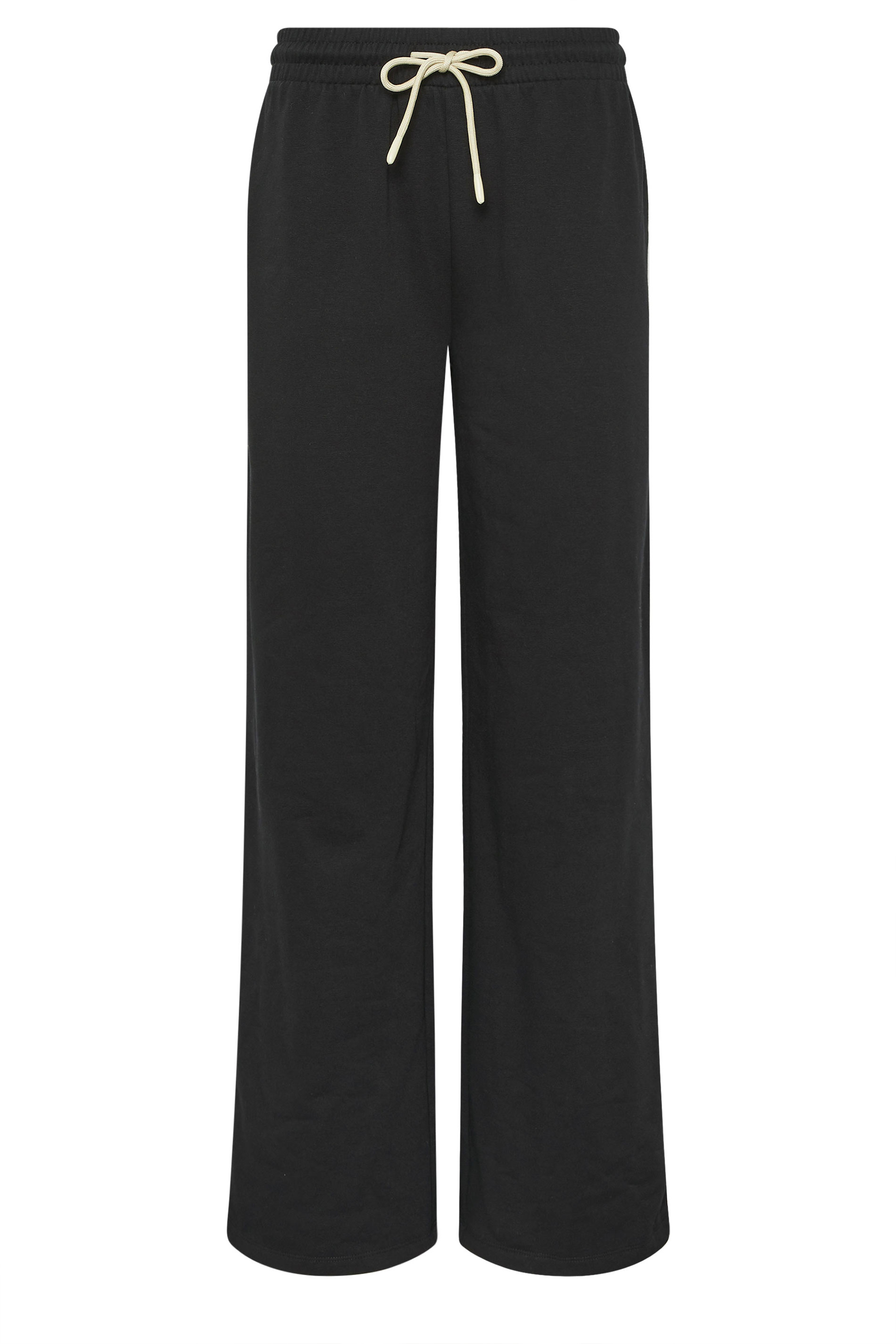 LTS Tall Black Pipe Detail Wide Leg Joggers | Long Tall Sally 6