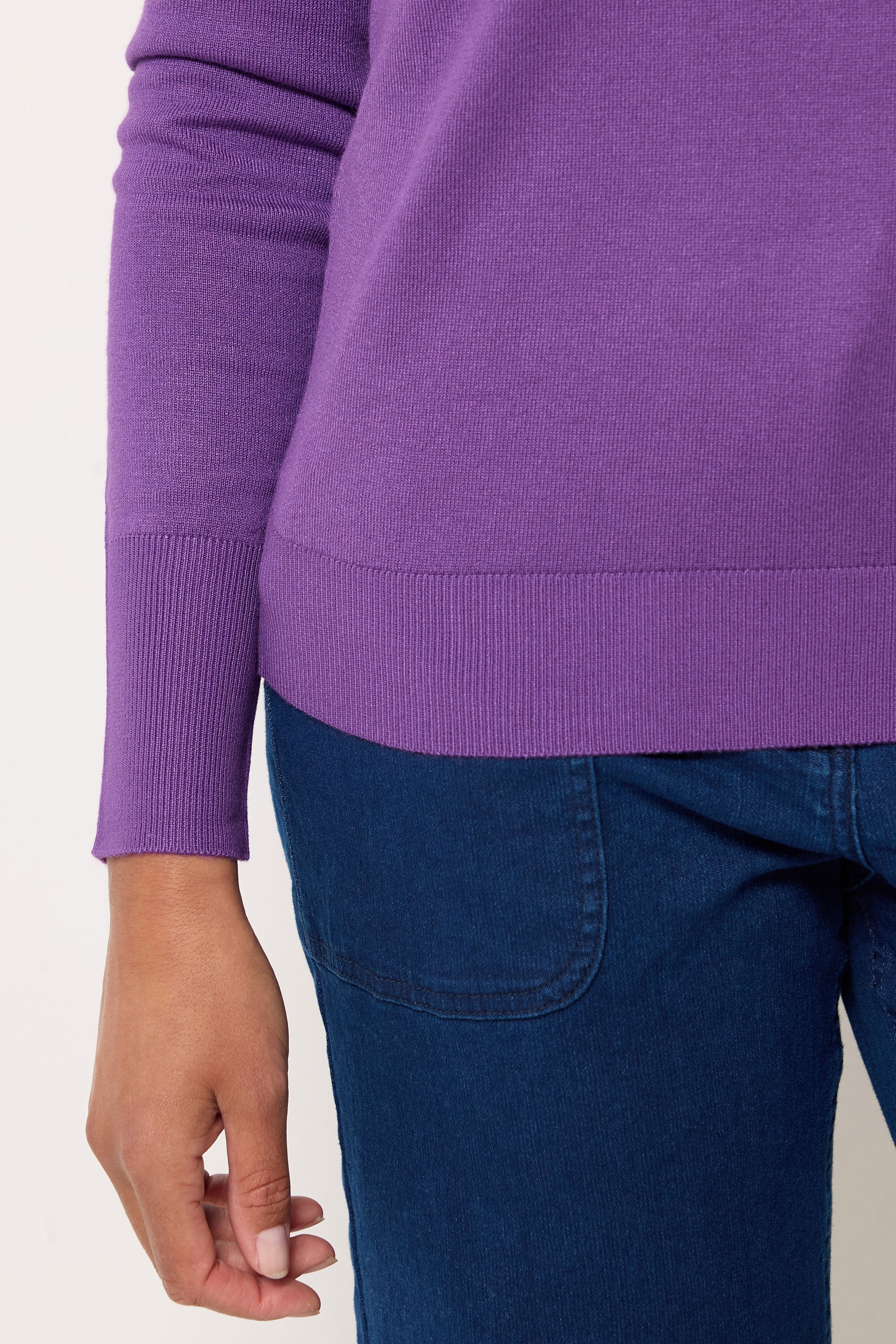 M&Co Purple V-Neck Long Sleeve Jumper | M&Co 4