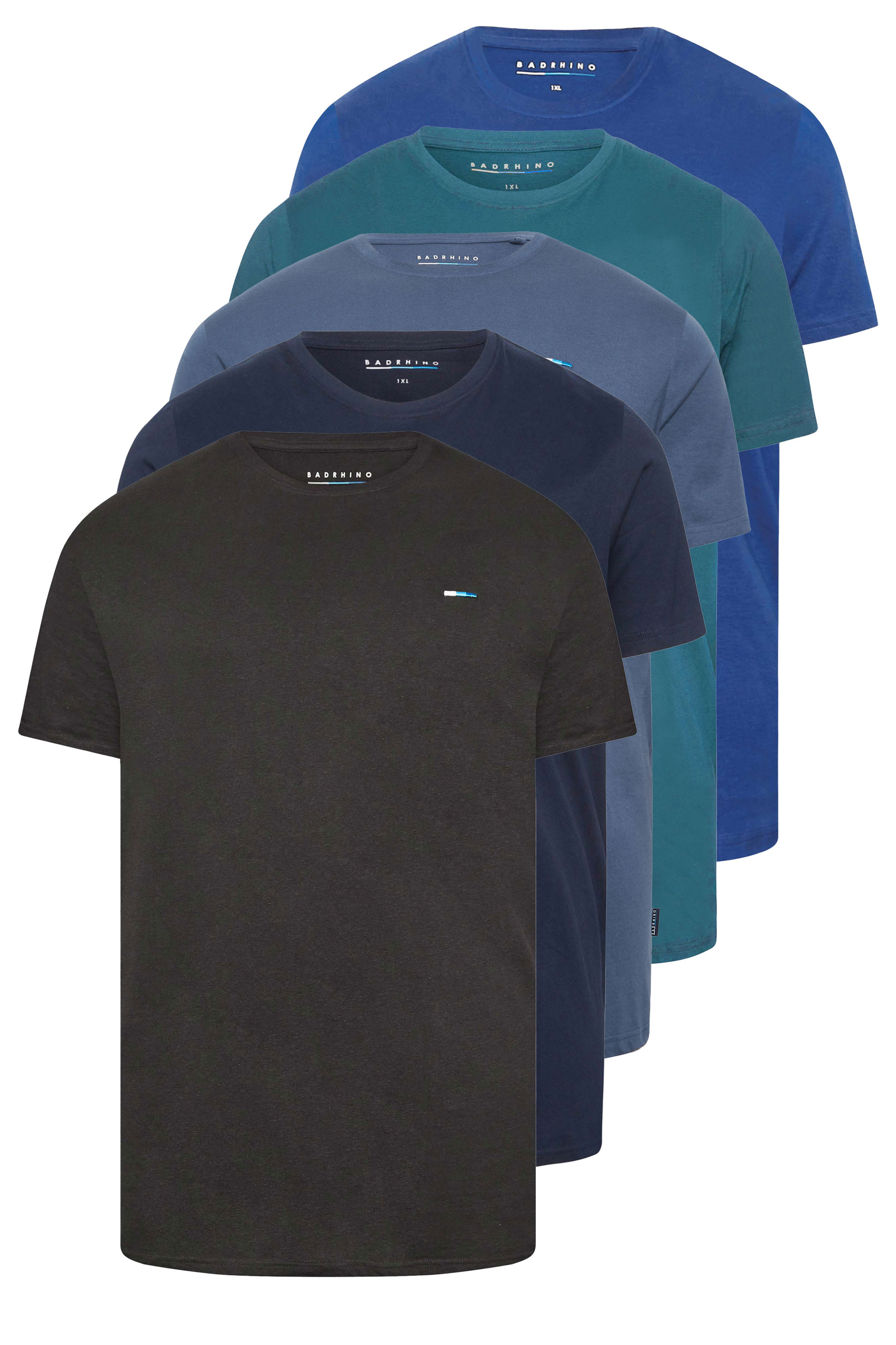 BadRhino Big & Tall 5 PACK Blue & Black Core T-Shirts | BadRhino  8