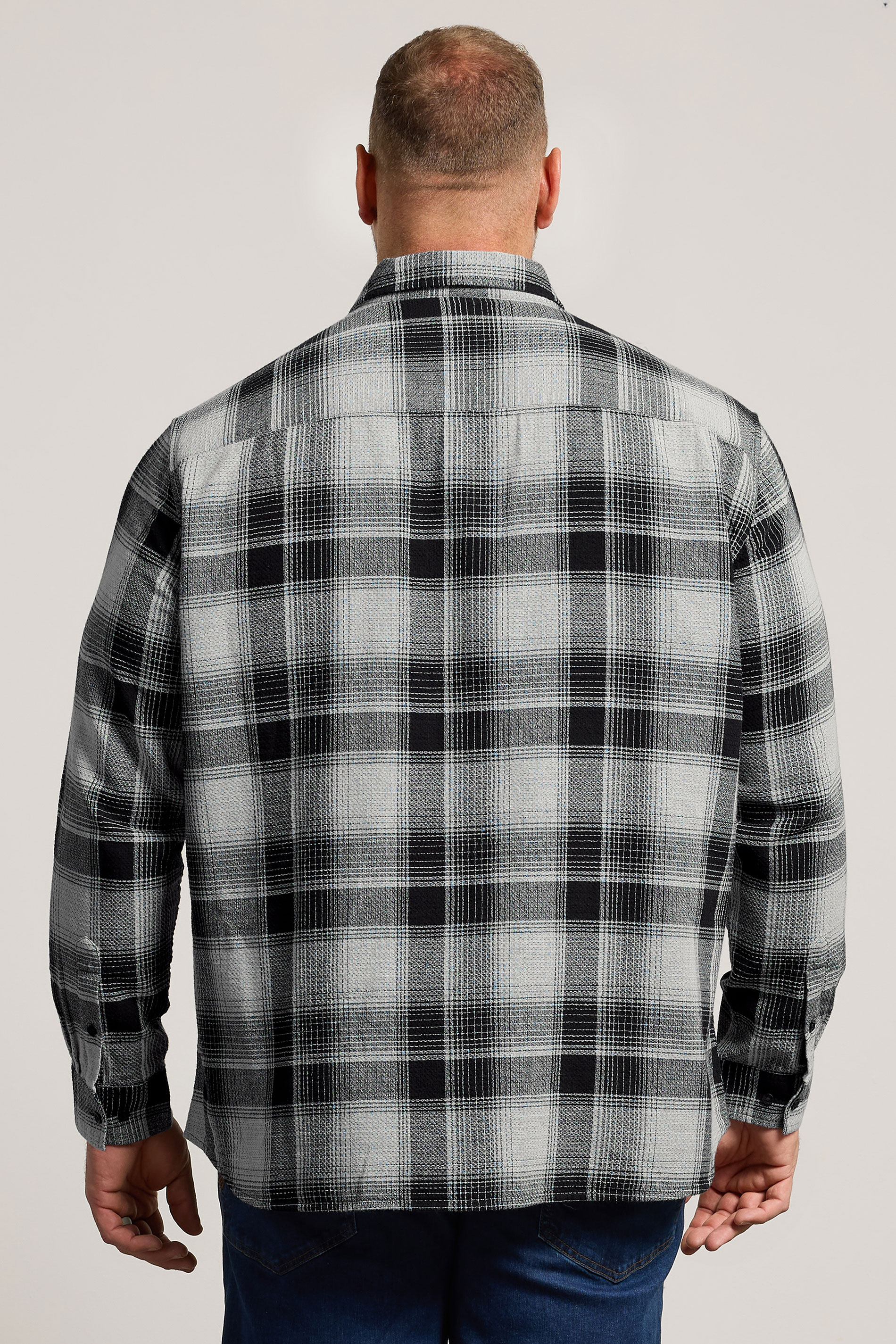 BadRhino Big & Tall Black Check Long Sleeve Shirt | BadRhino 2
