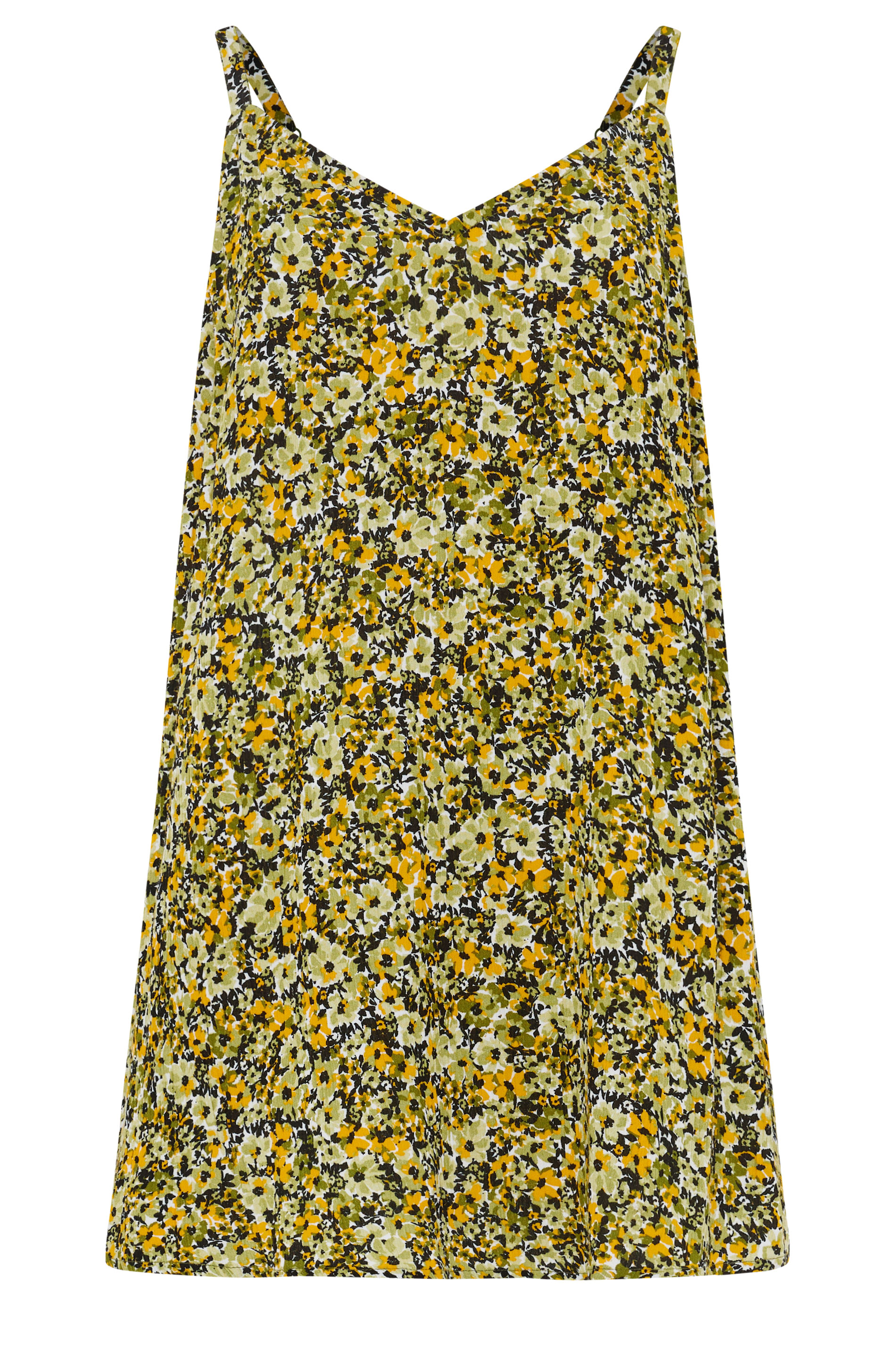 YOURS Plus Size Green Floral Vest Top | Yours Clothing 5