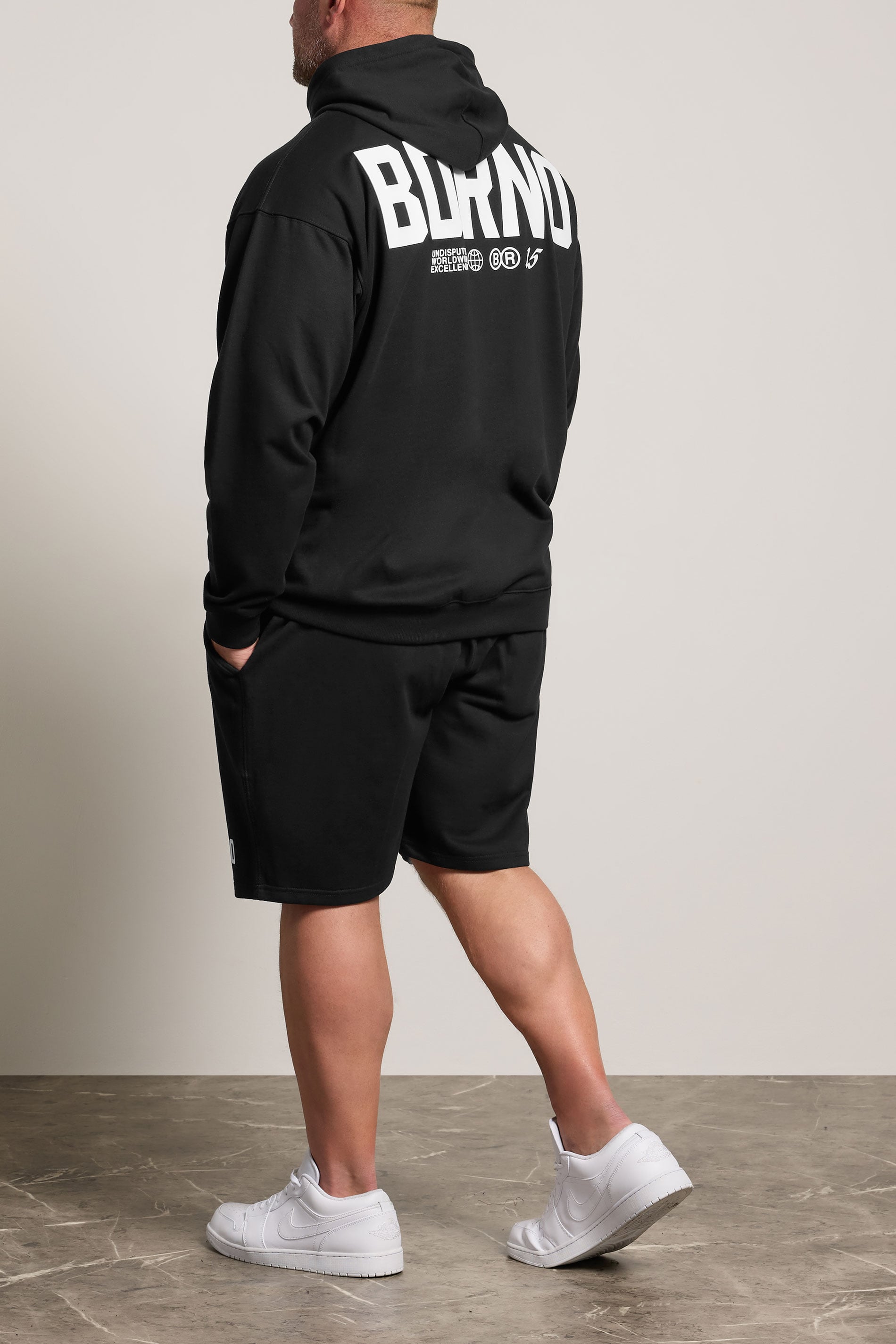 BDRNO Big & Tall Black Logo Jogger Shorts | BadRhino 2