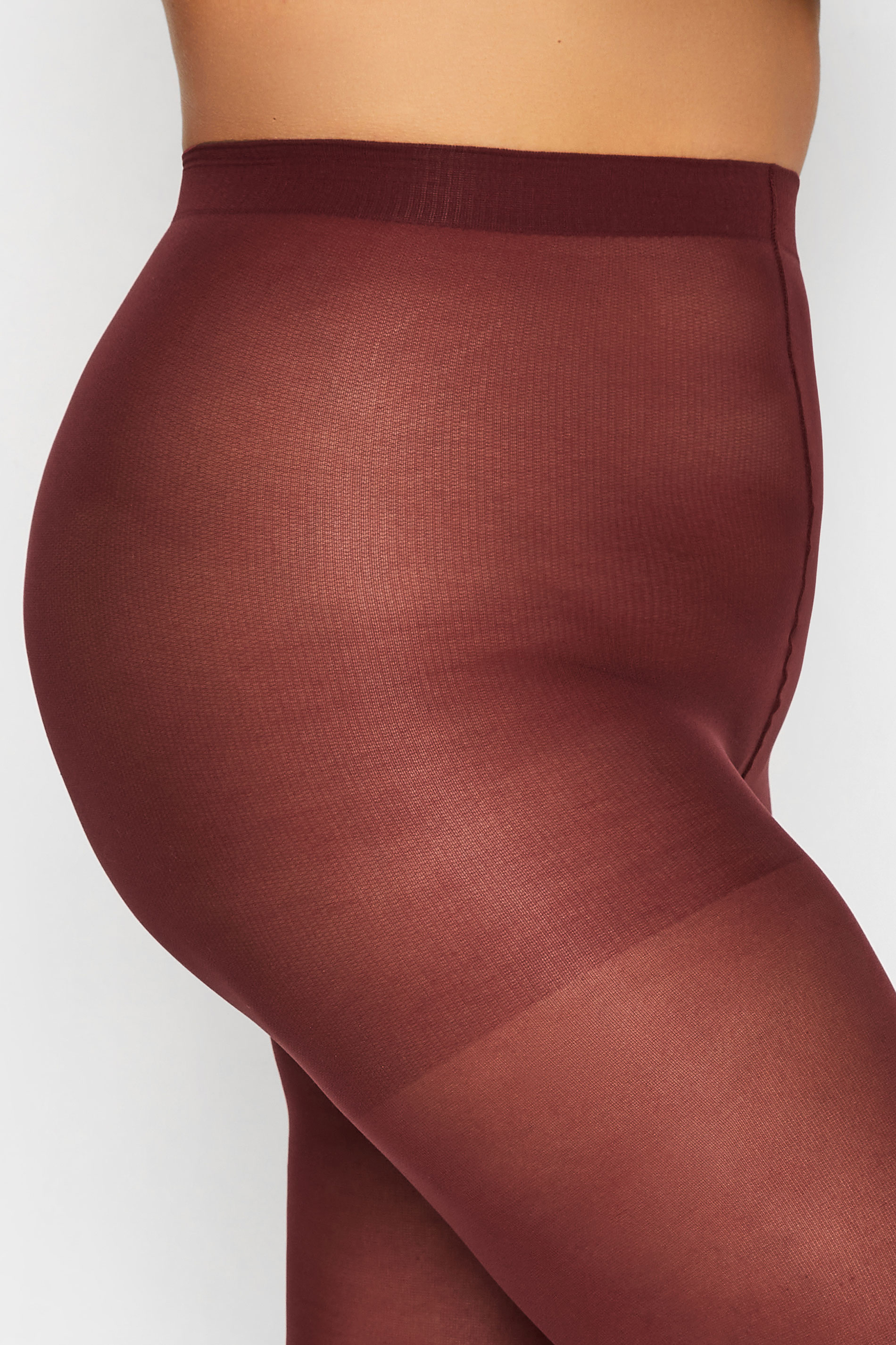 Burgundy 50 Denier Tights | Yours Clothing 2