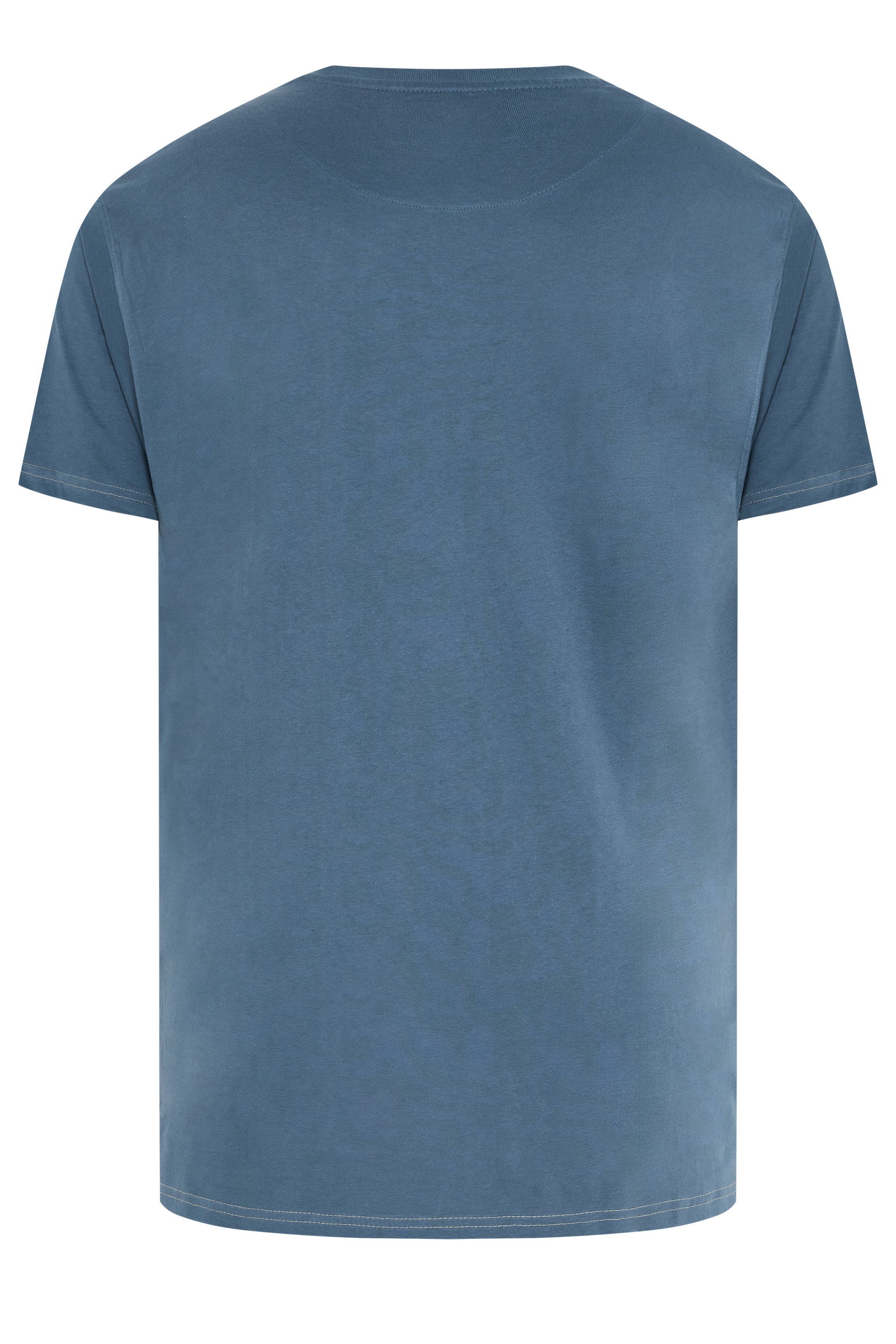 KAM Big & Tall Indigo Blue Vintage Denim Graphic Print T-Shirt | BadRhino 1