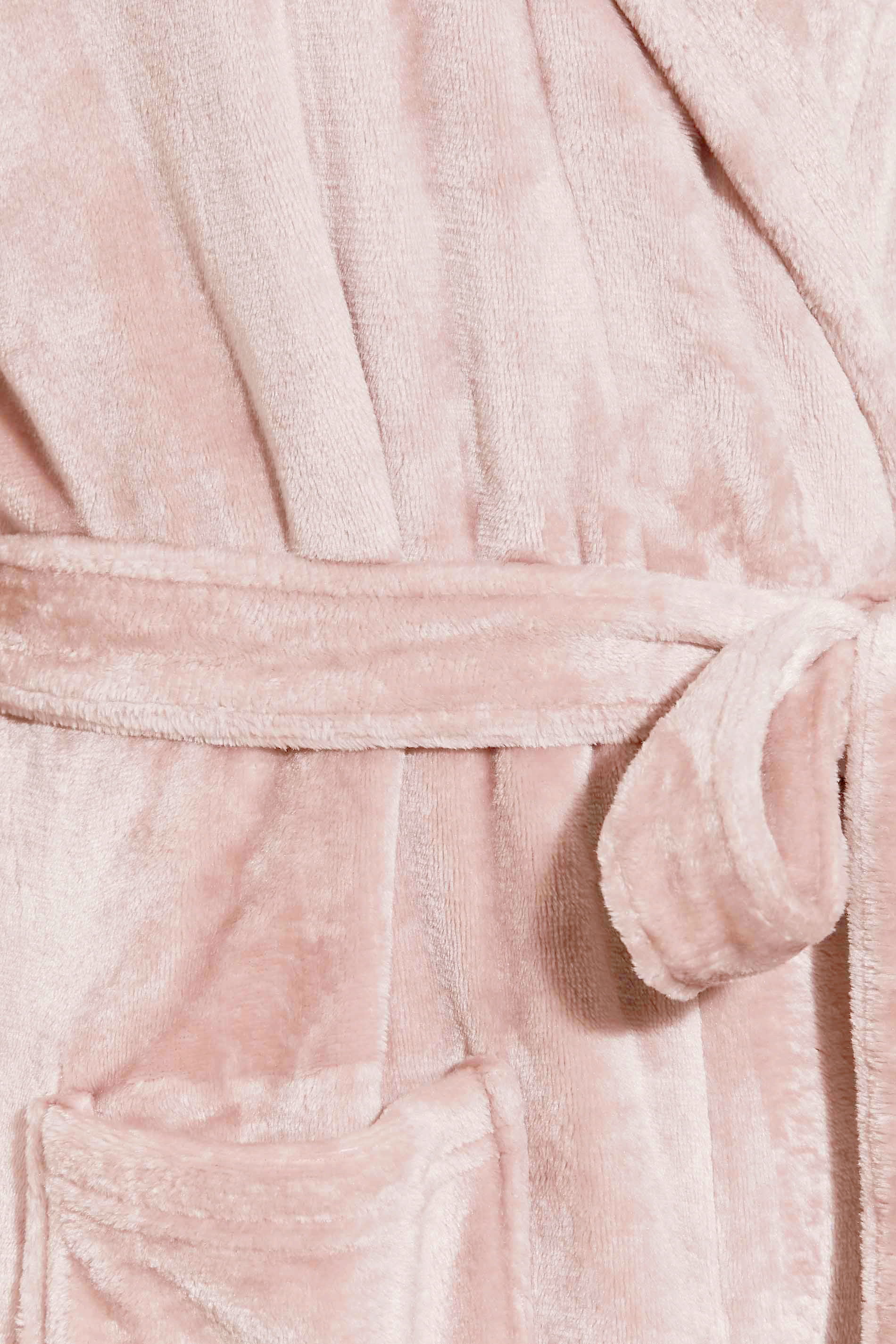LTS Pink Faux Fur Trim Dressing Gown | Long Tall Sally 2