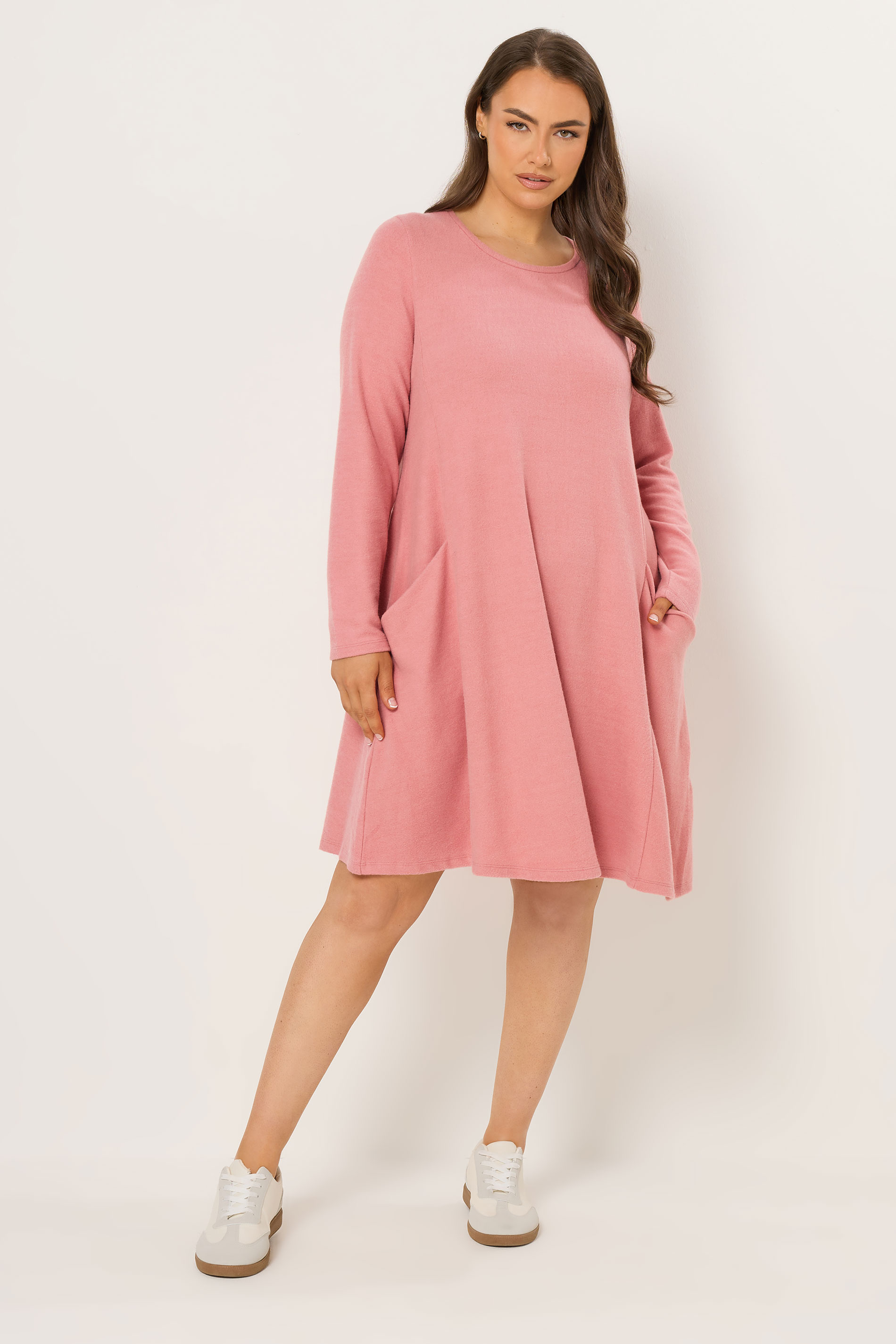 YOURS Plus Size Orange Drape Pocket Dress | Yours Clothing 3