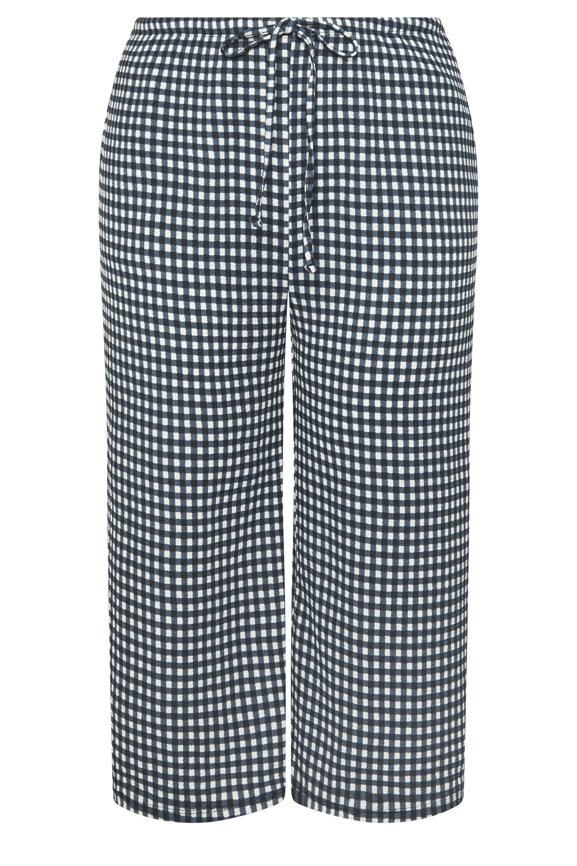 YOURS Plus Size Navy Blue Gingham Culottes | Yours Clothing 5