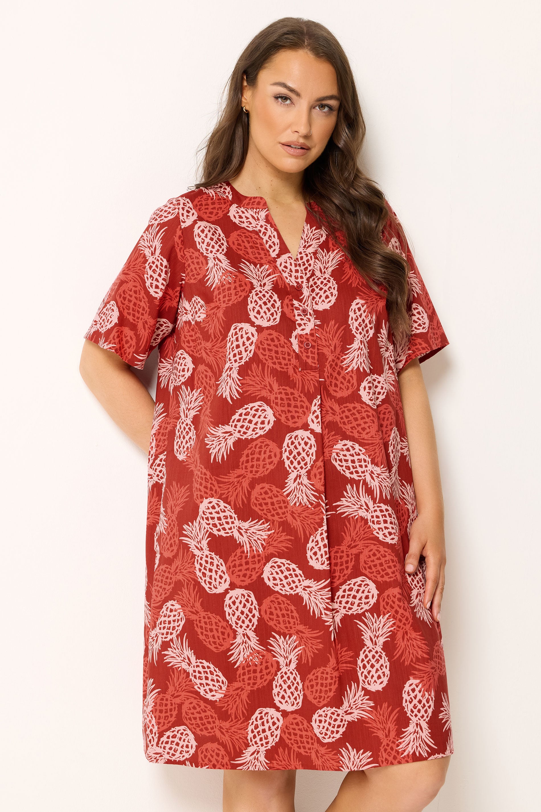 YOURS Plus Size Brown Pineapple Tunic Dress | Yours Clothing 3