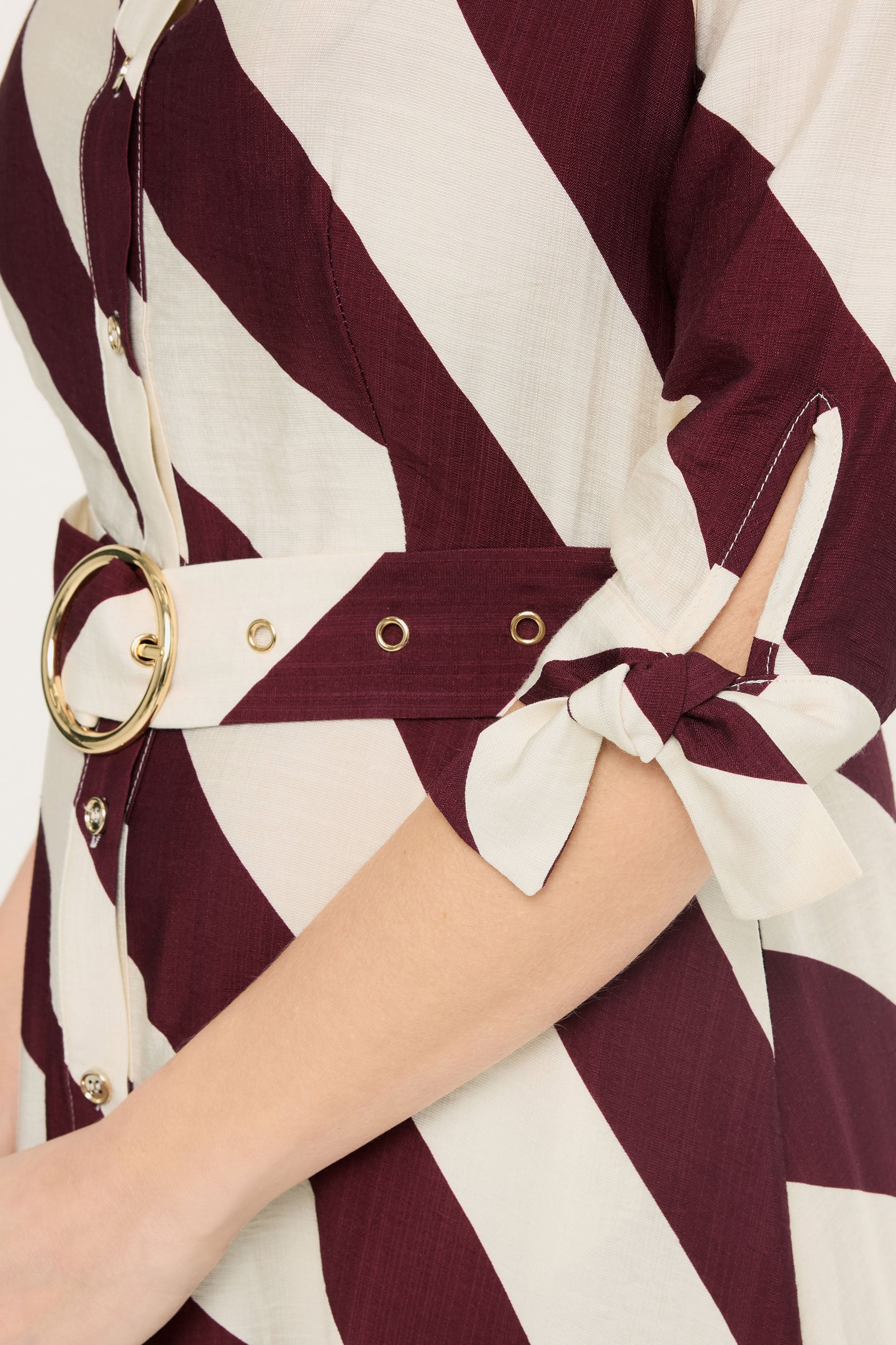 STAR Burgundy Red Stripe Shirt Dress | StarByJM 5