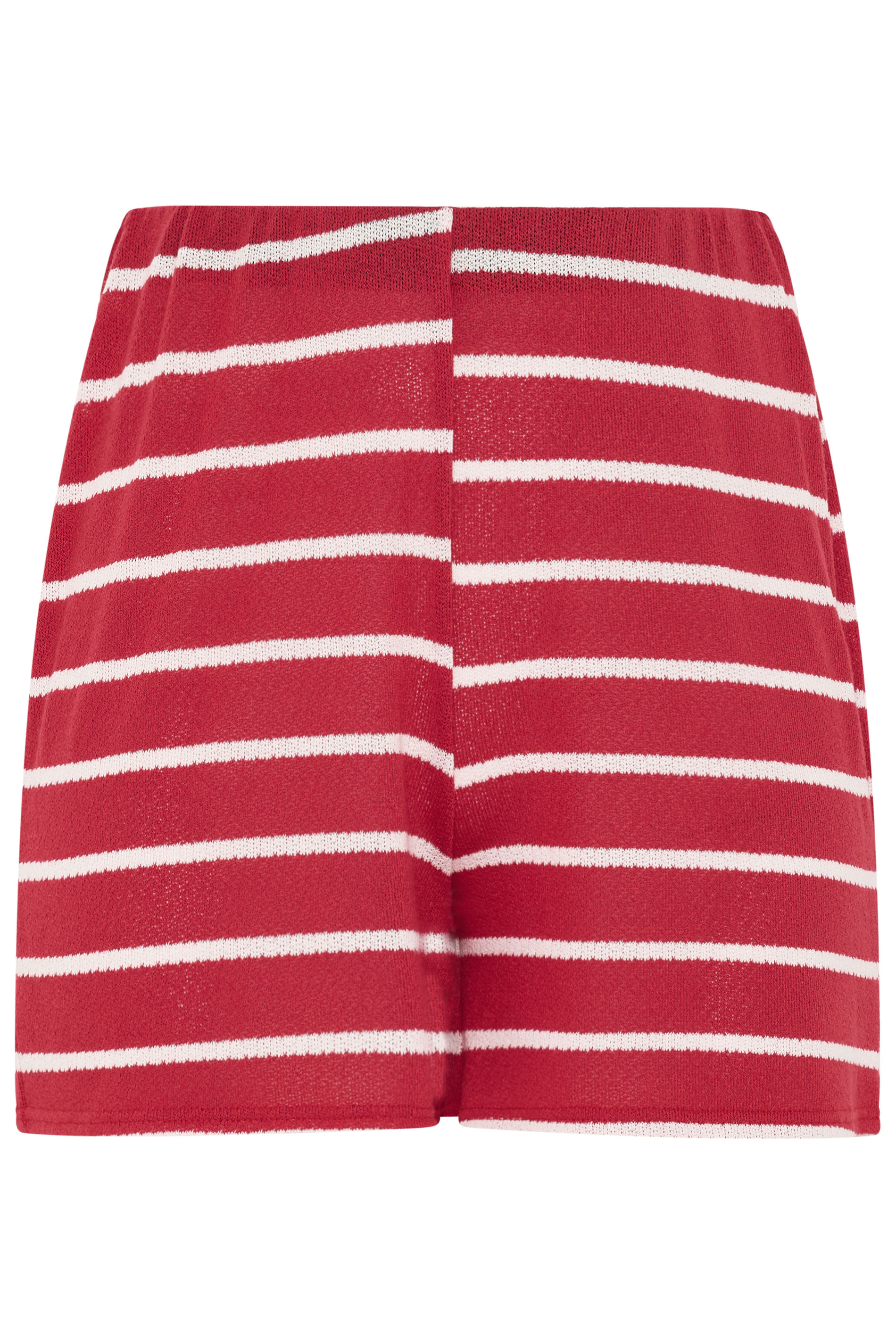 LIMITED COLLECTION Plus Size Red Crochet Stripe Shorts | Yours Clothing 6