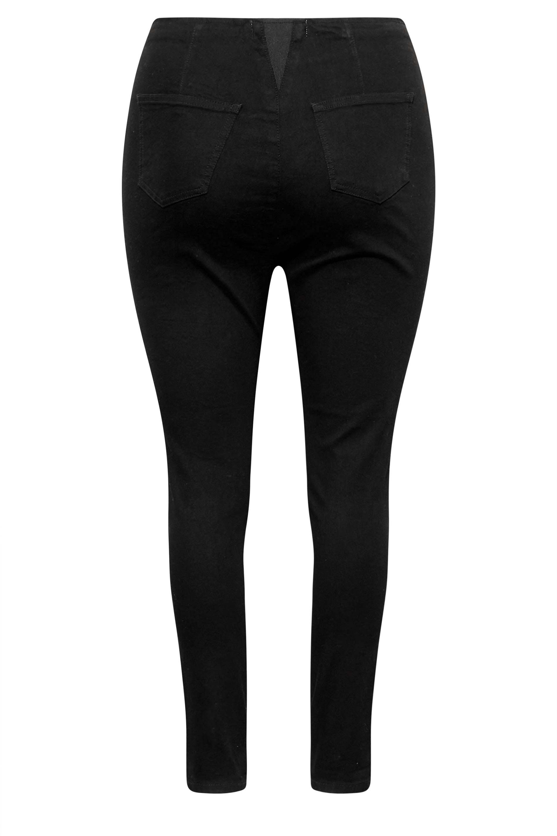 Plus Size Black Elasticated Insert Shaper Stretch Jeggings | Yours Clothing 6