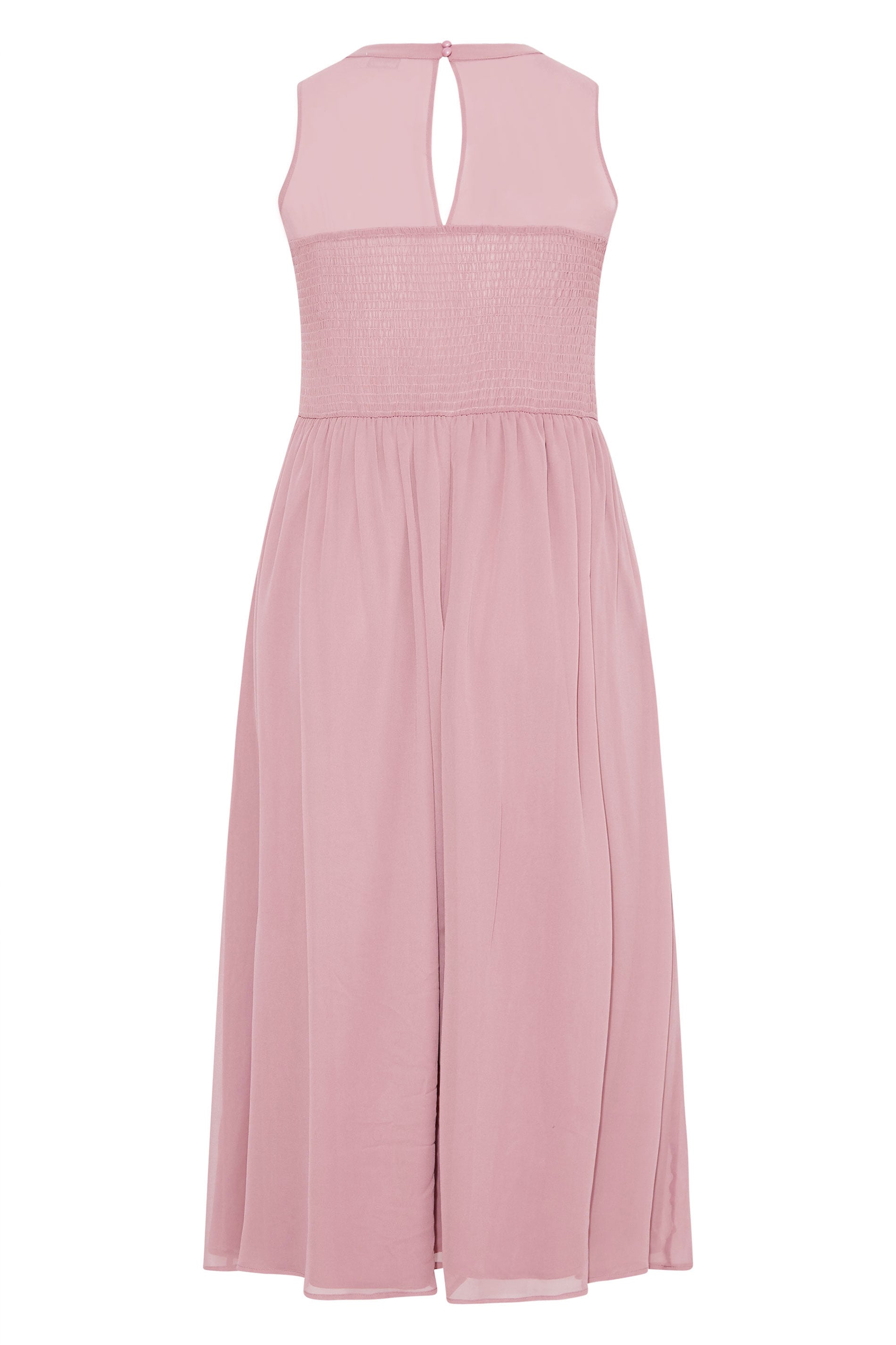 Plus Size YOURS LONDON Curve Pink Lace Front Chiffon Maxi Bridesmaid Dress | Yours Clothing  7